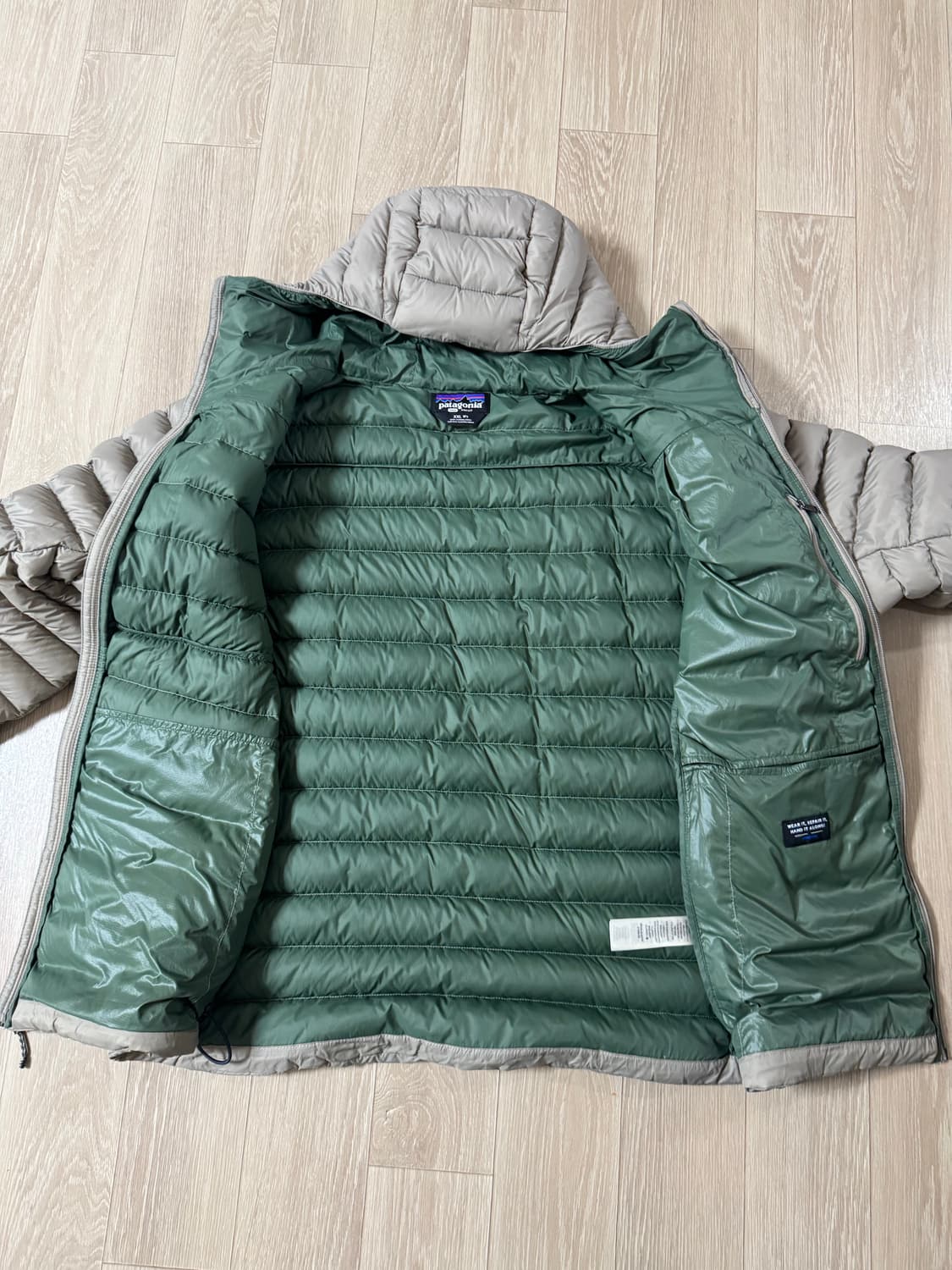 2XL 파타고니아 다운스웨터 후디 경량 패딩 씨버드 그레이 상품이미지5