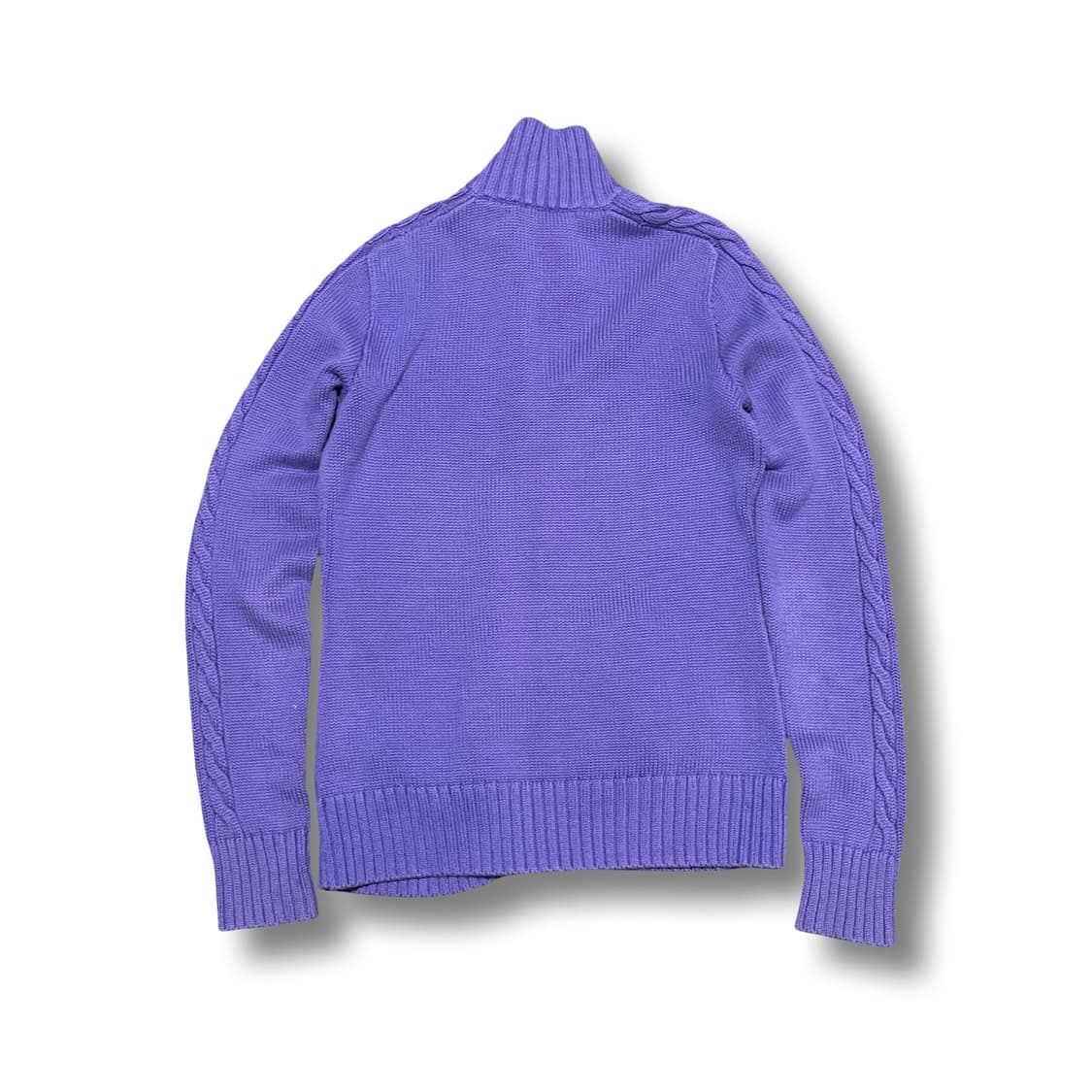 [M] 폴로 랄프로렌 빈티지 퍼플 꽈배기 니트 집업 상품이미지5