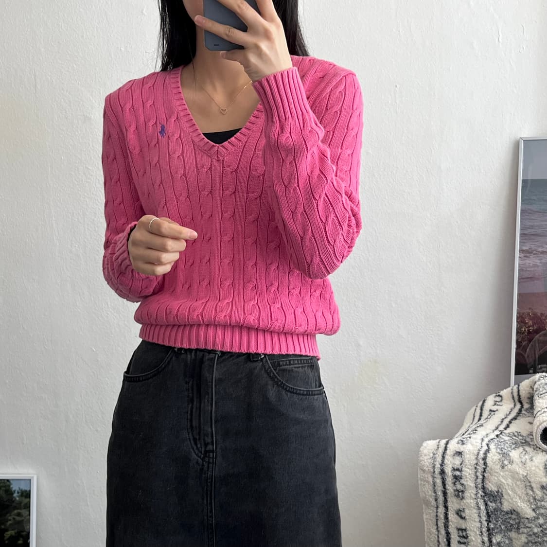 M) 폴로케이블니트 A0618 상품이미지3