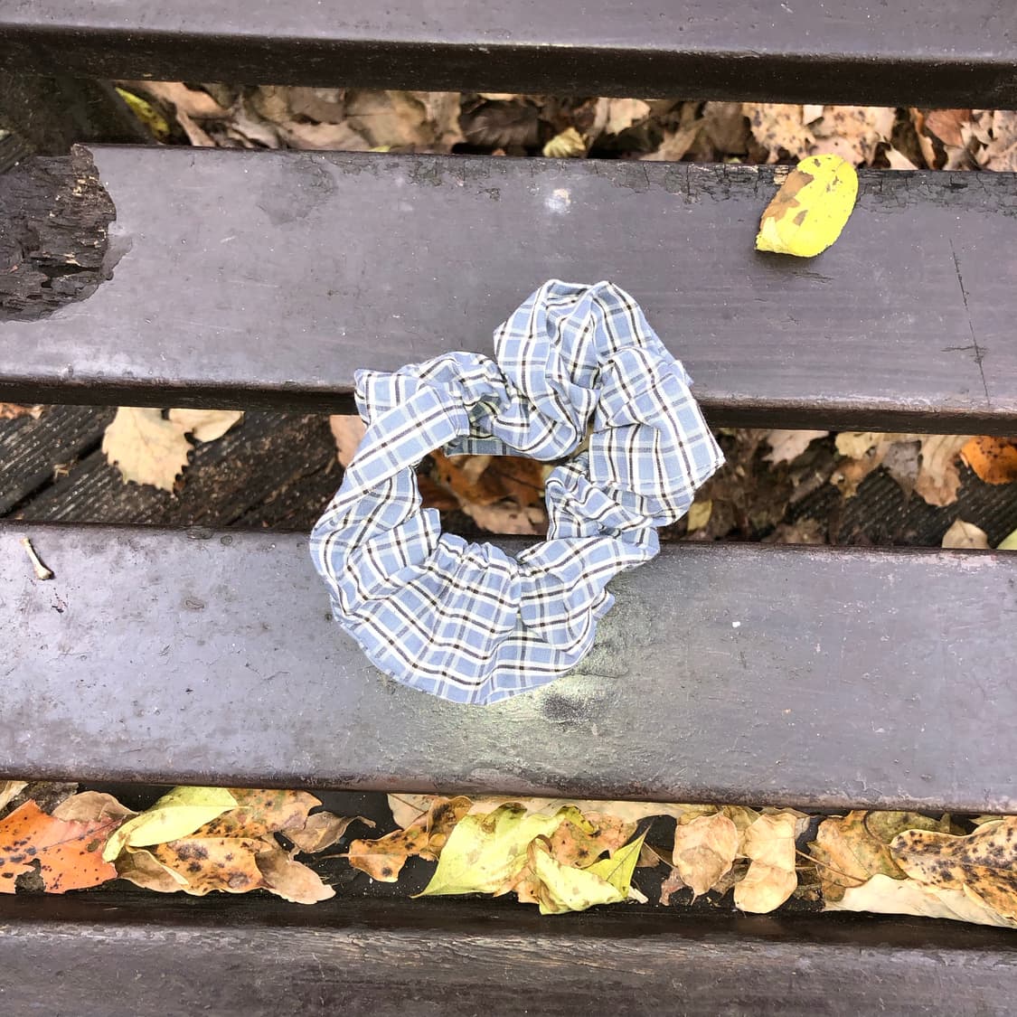 블루 체크 스크런치 🖌️  상품이미지5