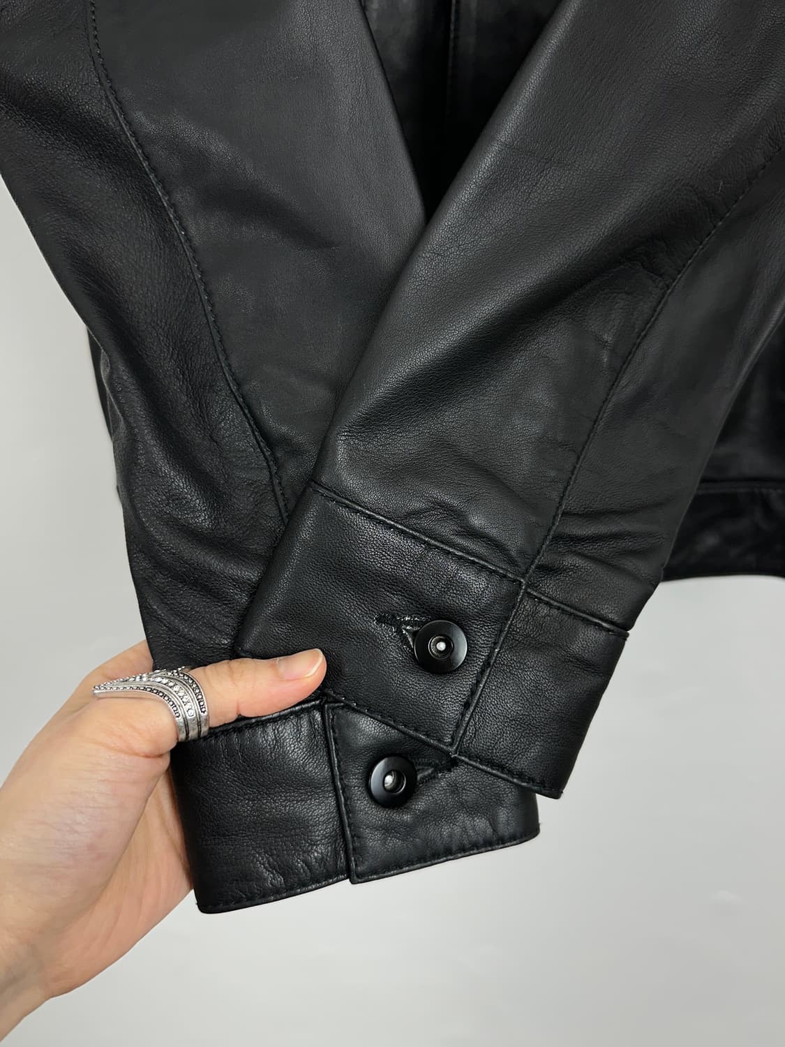 Zara Lambskin Leather Trucker Jacket 상품이미지4