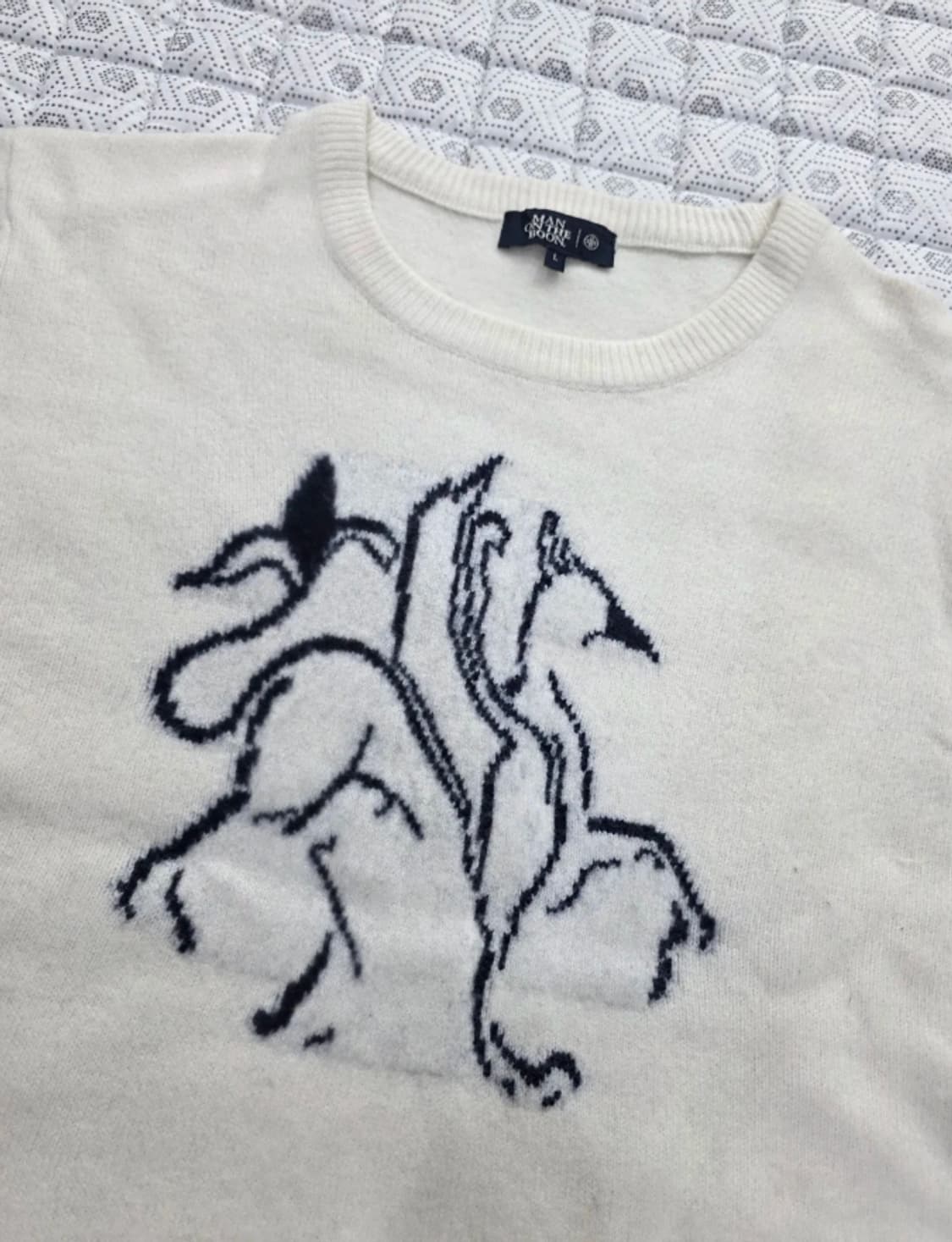 맨온더분 아이보리 울 니트 95 상품이미지1