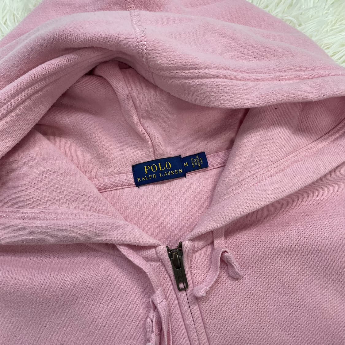 폴로 랄프로렌 포니 로고 후드집업 베이비핑크 상품이미지3