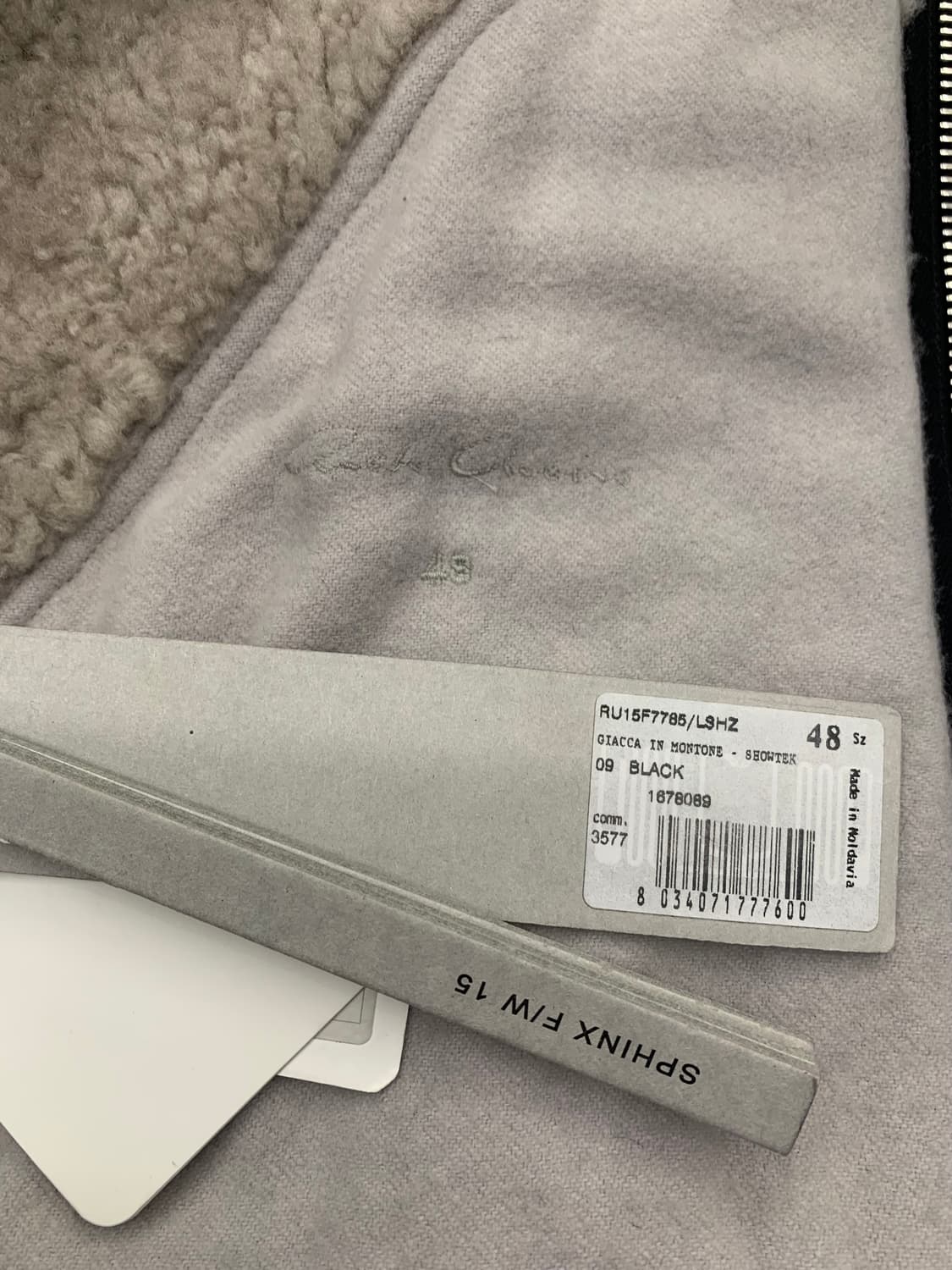 릭 오웬스 SPHINX F/W 15 코트(시어링)48사이즈-해외발송 상품이미지9