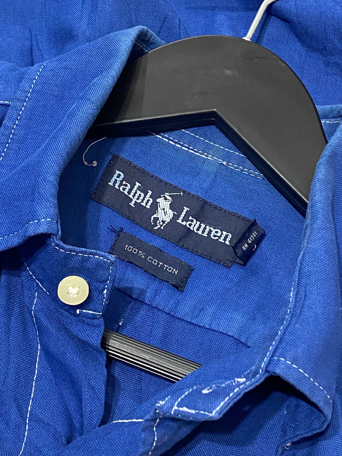 Ralph Lauren 화이트 스티치 디테일 코튼 반팔 셔츠 상품이미지10