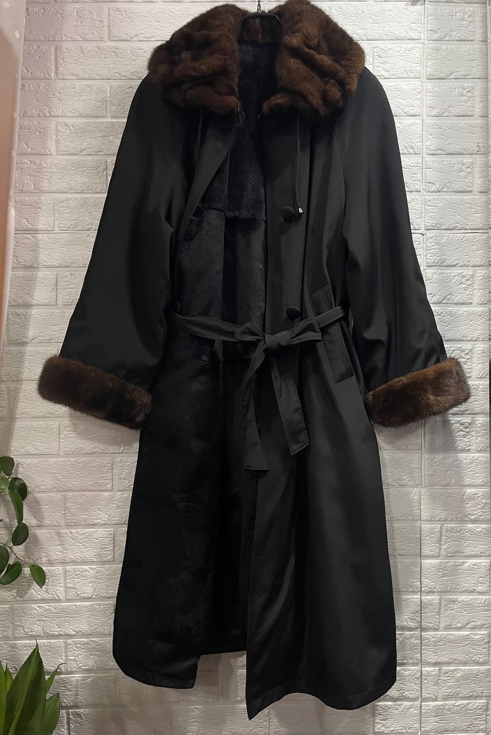 리베도 여성 밍크롱코트 (토끼털안감따뜻) 밍크자켓점퍼 하객룩블랙코트 상품이미지2