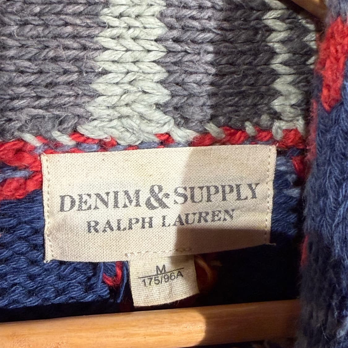 폴로 데님앤서플라이 나바호 헤비 피셔맨 니트 가디건 M 100 상품이미지3