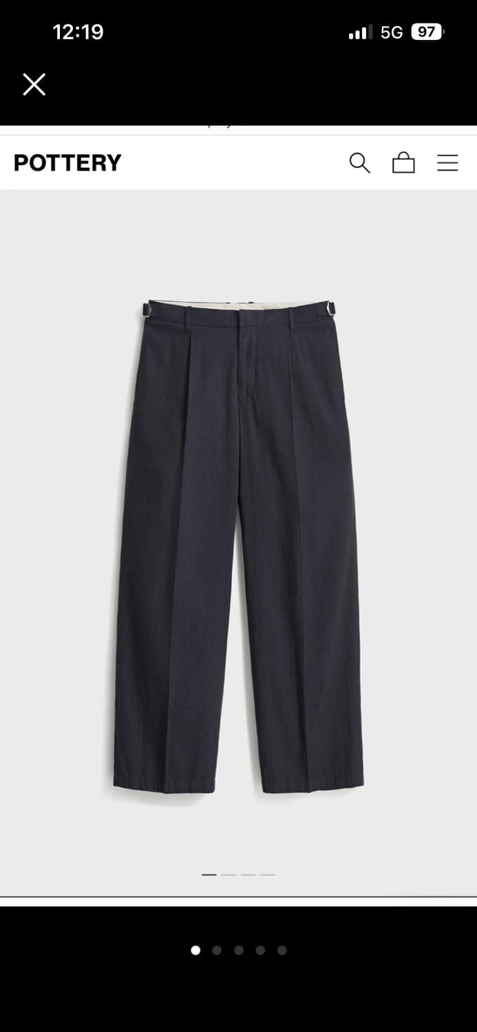 포터리 원턱 와이드 팬츠 네이비 상품이미지1