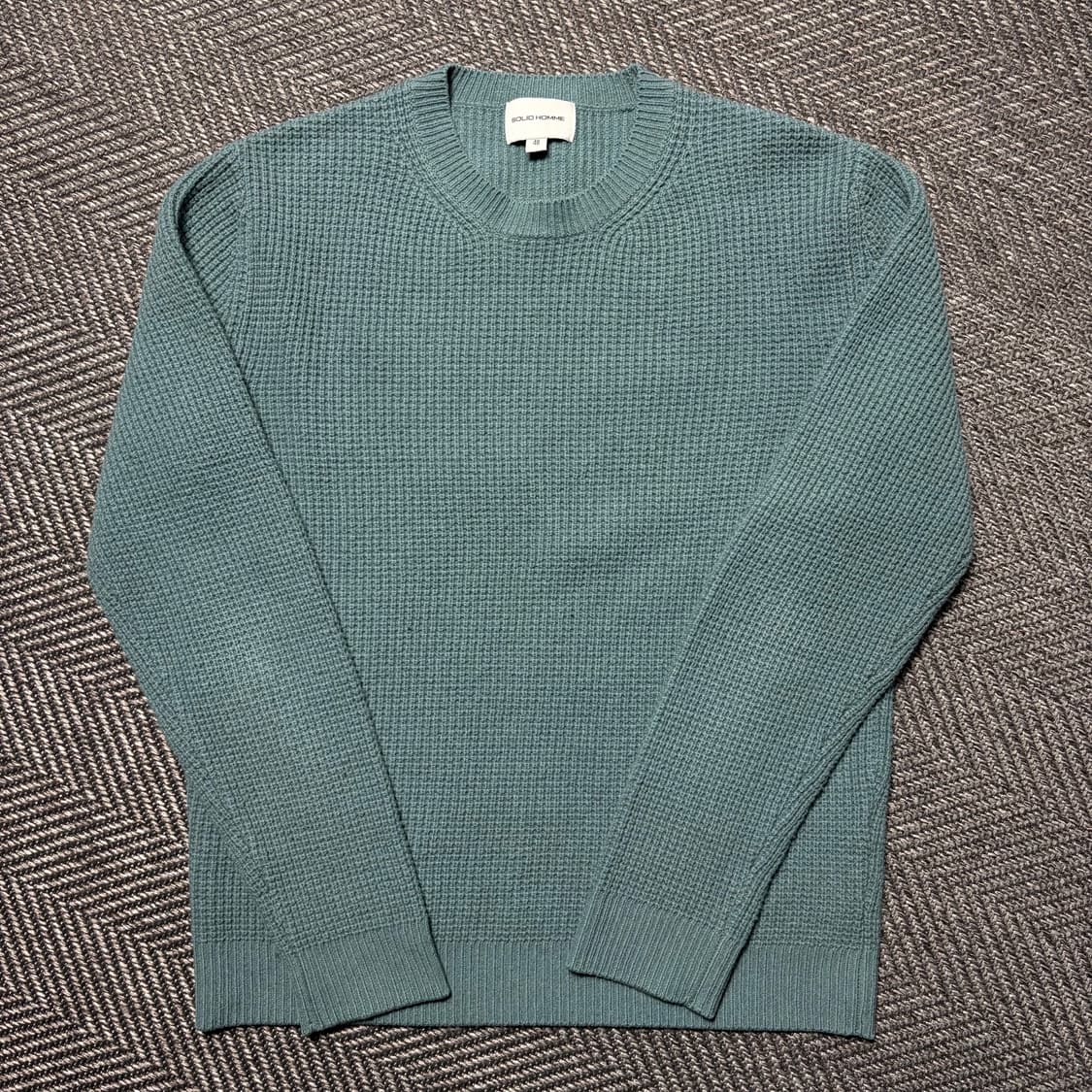 솔리드옴므 와플 크루넥 니트 스웨터(48) 상품이미지1