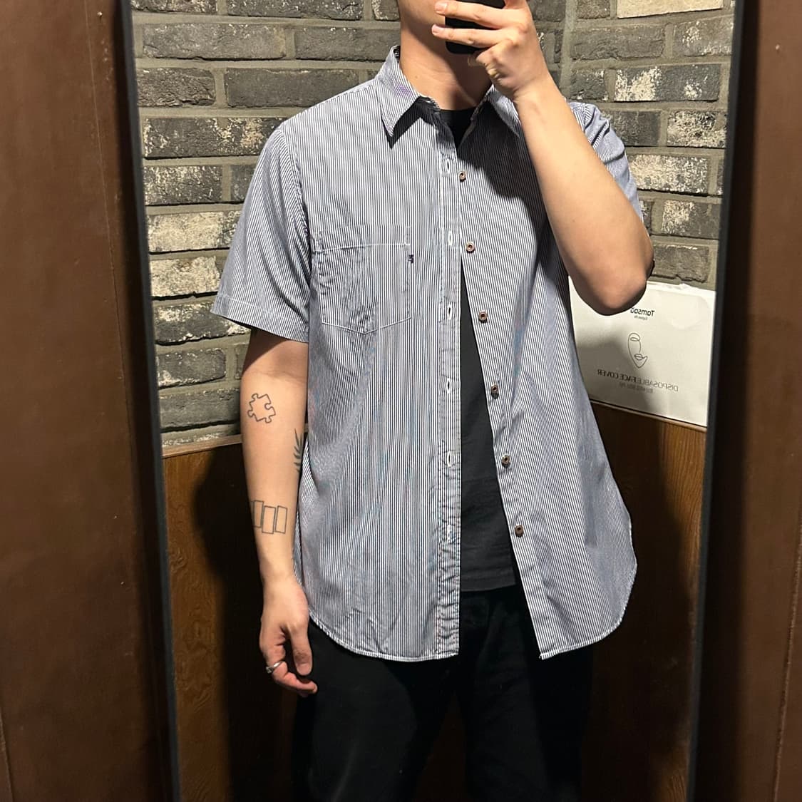 L) 폴로 진스 스트라이프 원포켓 반팔 셔츠 상품이미지8