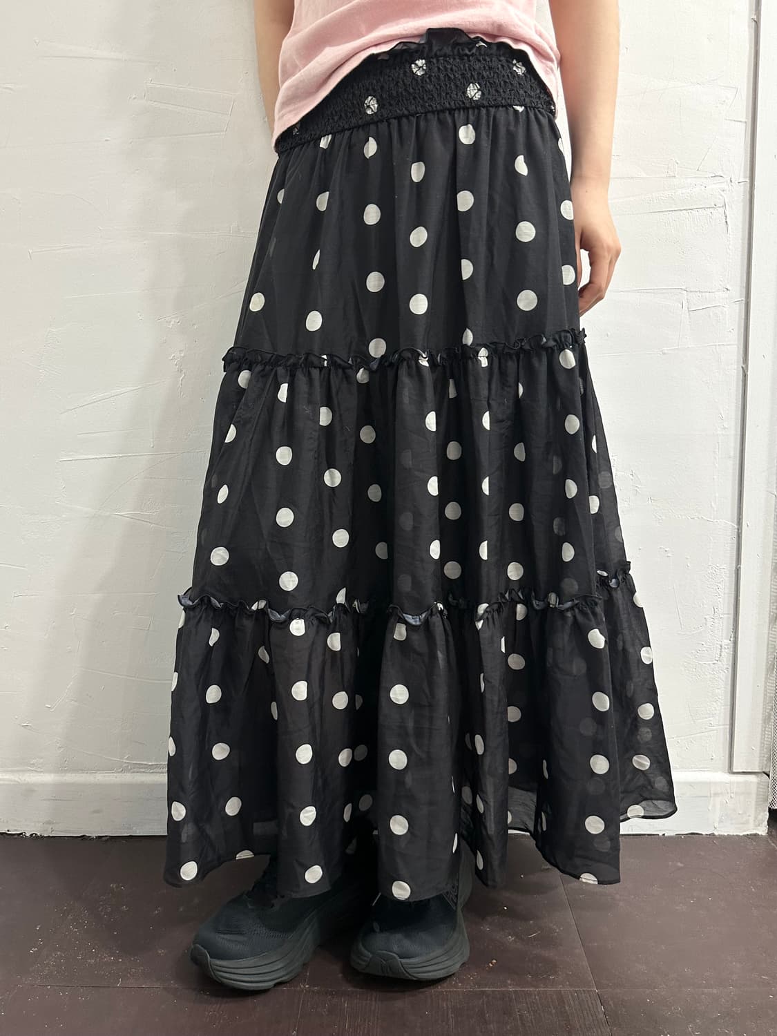 dot frill long skirt 상품이미지2