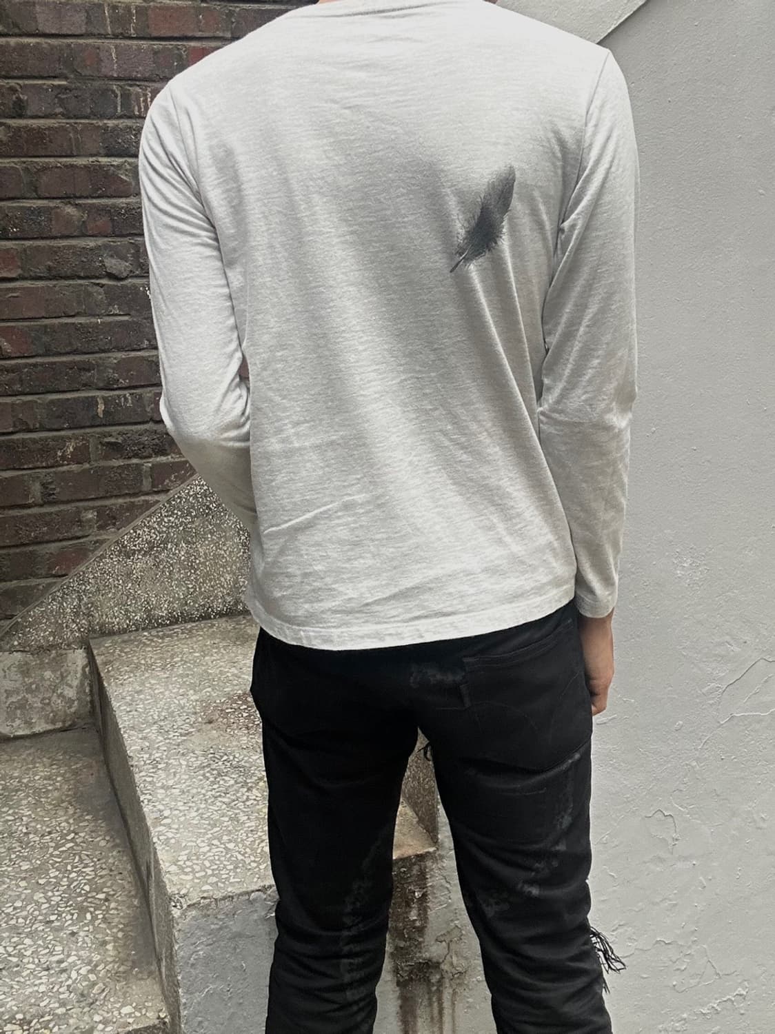 일본빈티지 granipg 페더 프린팅 롱슬리브 상품이미지3