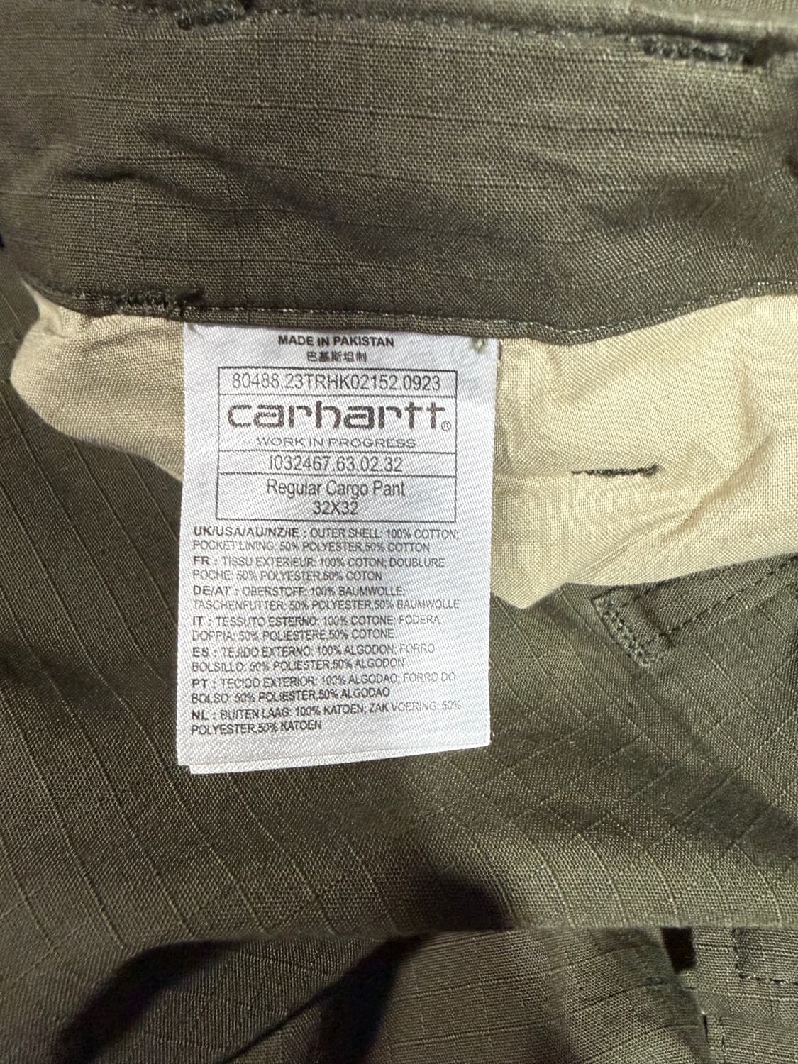 Carhartt 칼하트 립스타 레귤러핏 카고팬츠 상품이미지5