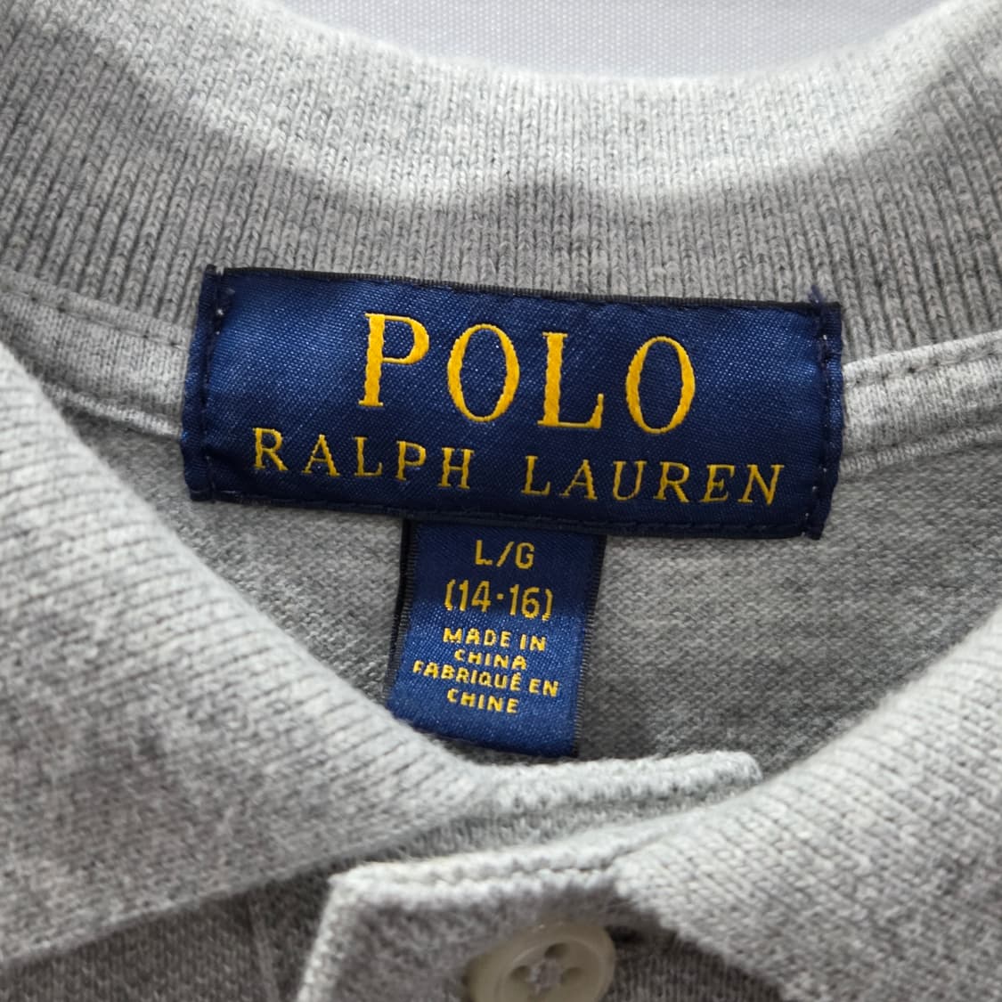 폴로랄프로렌 보이즈 피케 카라 반팔티 그레이 L/14/16  상품이미지3
