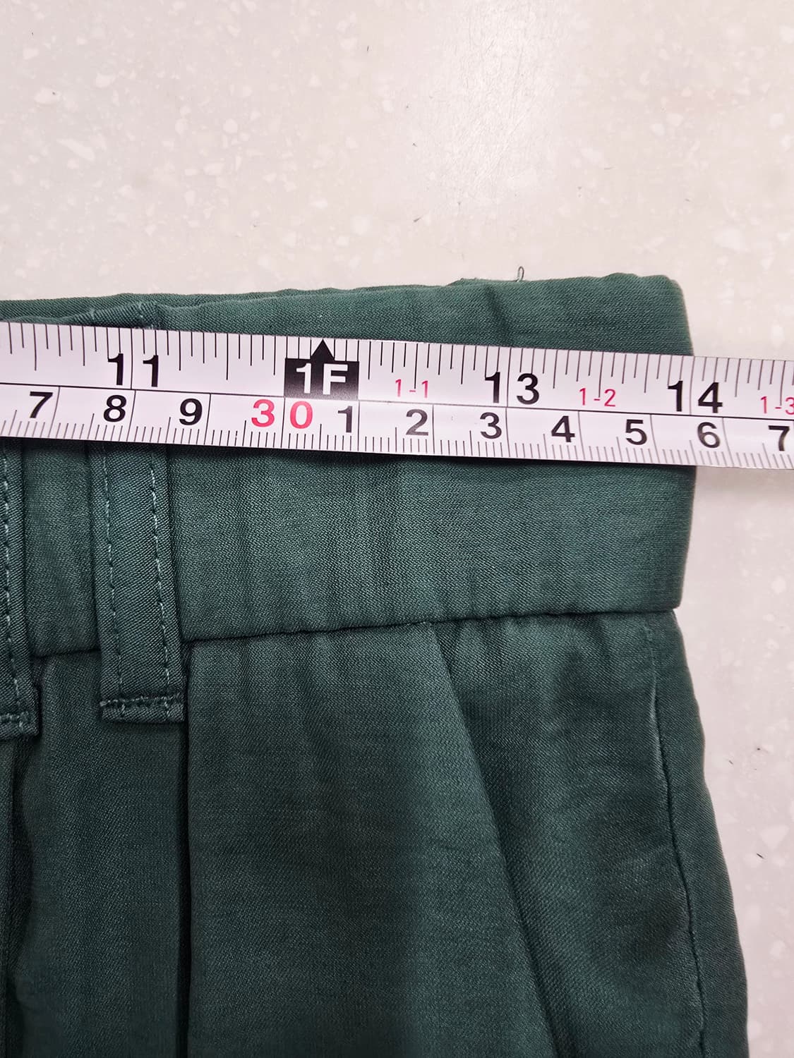 자라 그린 플리츠 와이드 팬츠 상품이미지8