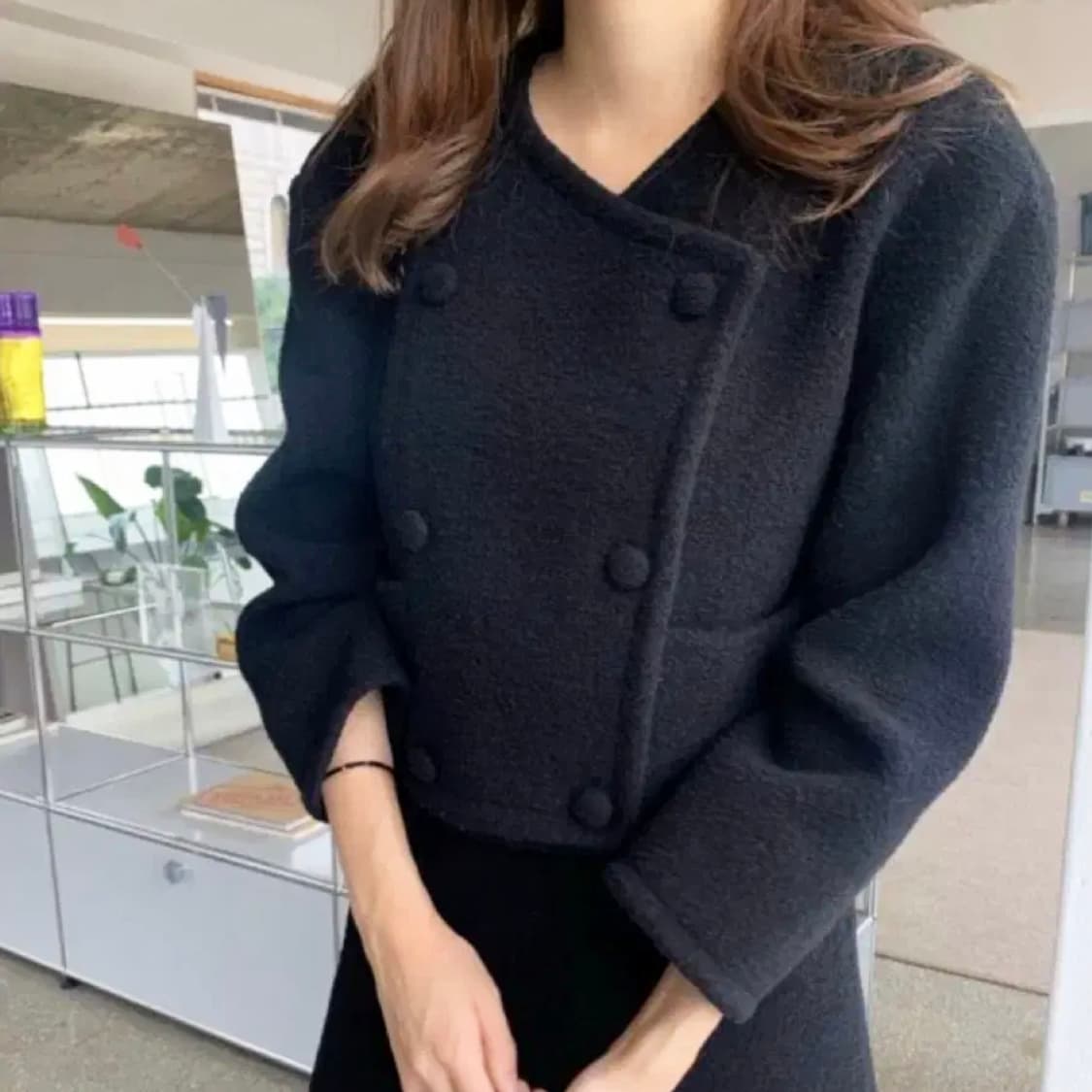 코드유(CODE YOU) 현 타낫 크롭 울자켓 프리사이즈 새상품 상품이미지1