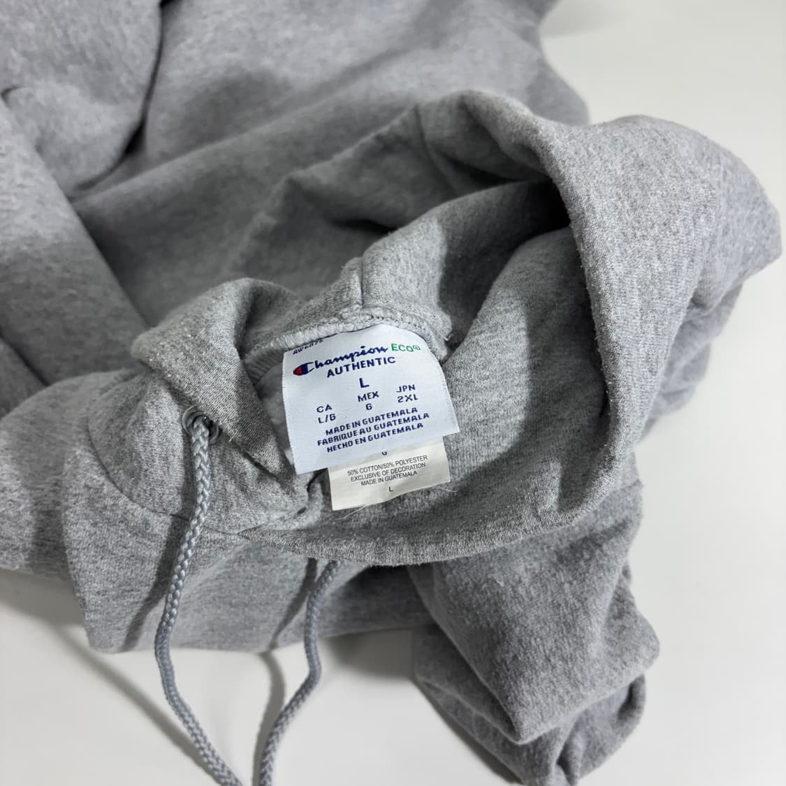 L 챔피온 USA 그레이 손목로고 루즈핏 코튼 후드티 상품이미지4