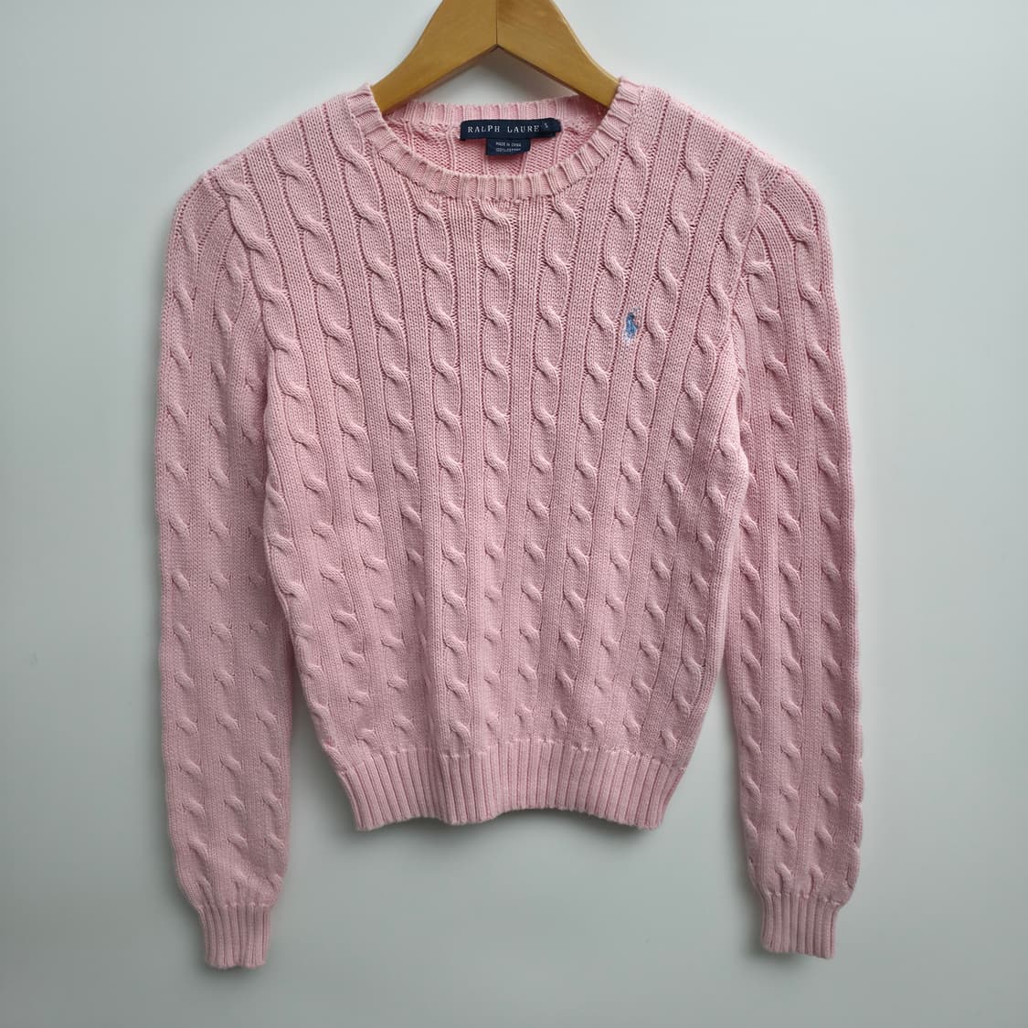 [S] 폴로 랄프로렌 핑크 케이블 니트 스웨터 상품이미지1