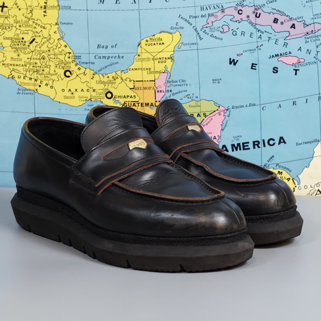 사카이 레더 더블 페니로퍼 상품이미지4