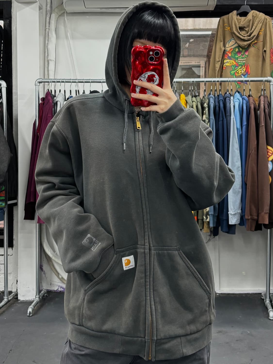 칼하트 써멀 블랙 후드집업 상품이미지3