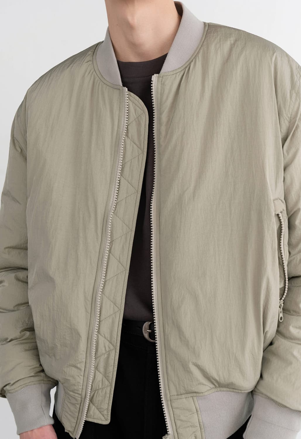 새상품(S)인사일런스 오버사이즈 MA-1 라이트베이지 상품이미지5