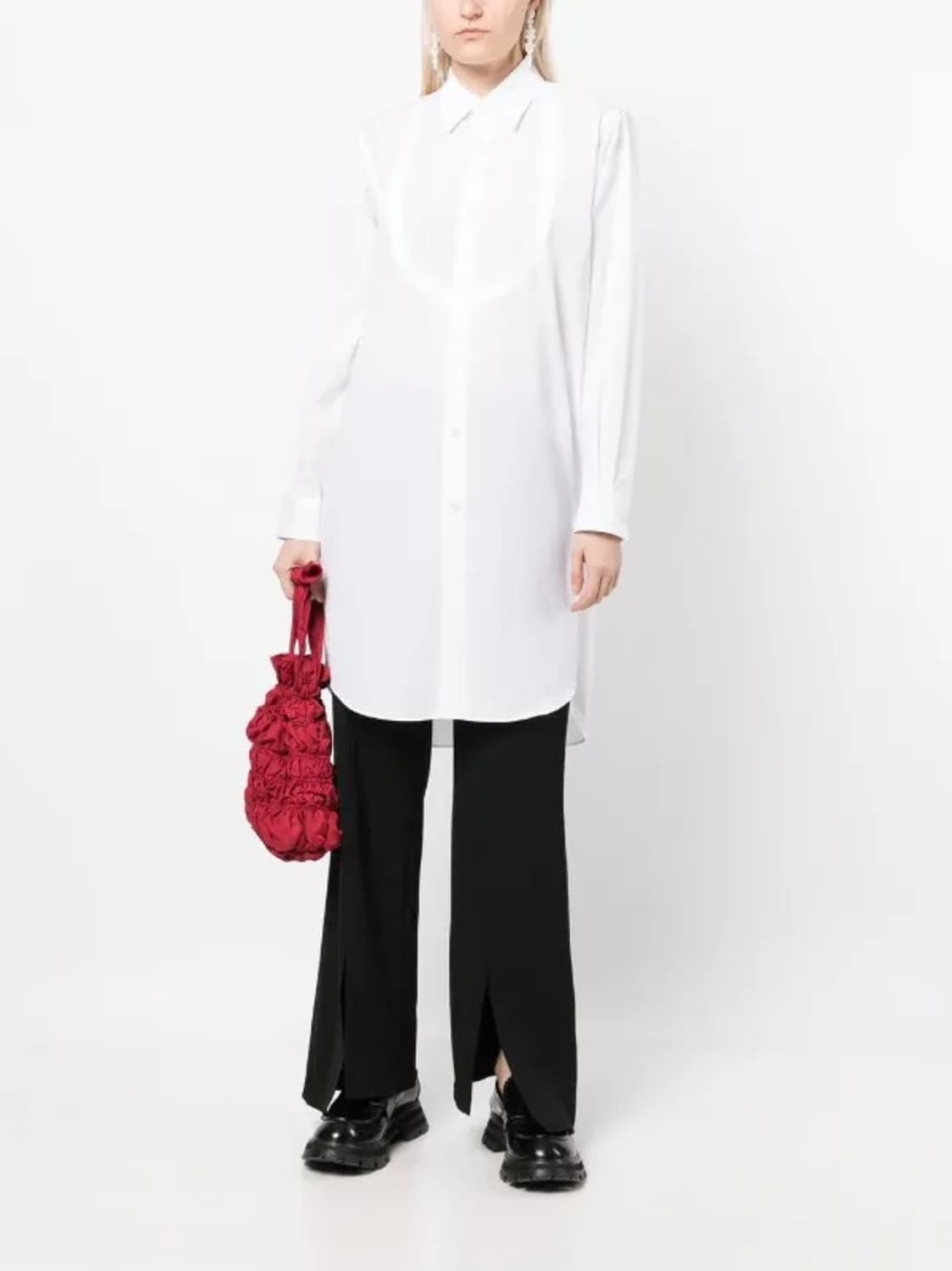 Comme des garcons 꼼데가르송 롱 코튼 셔츠 원피스 화이트 상품이미지8