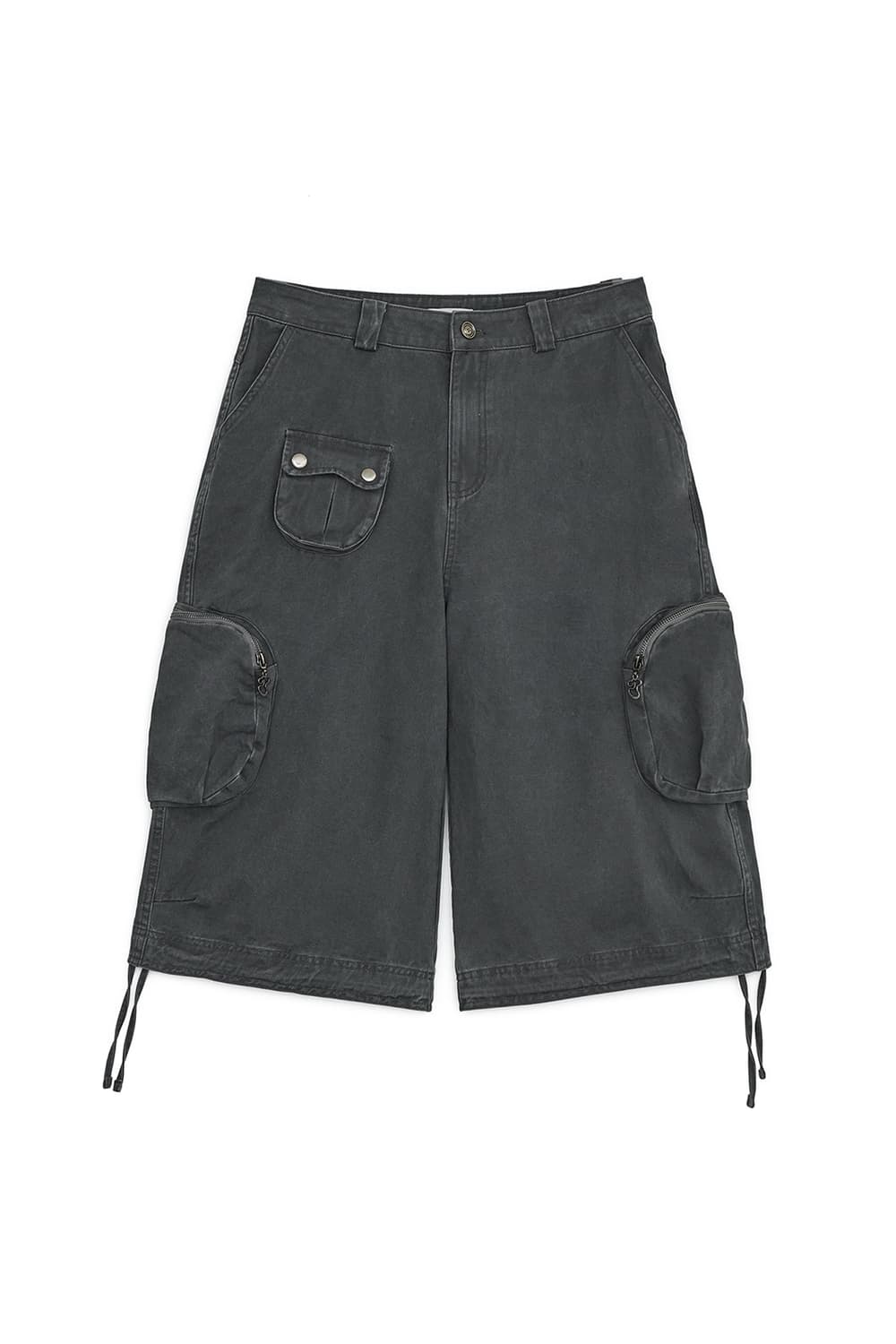 허그유어스킨 워시드 버뮤다 카고 팬츠 차콜 s 상품이미지1