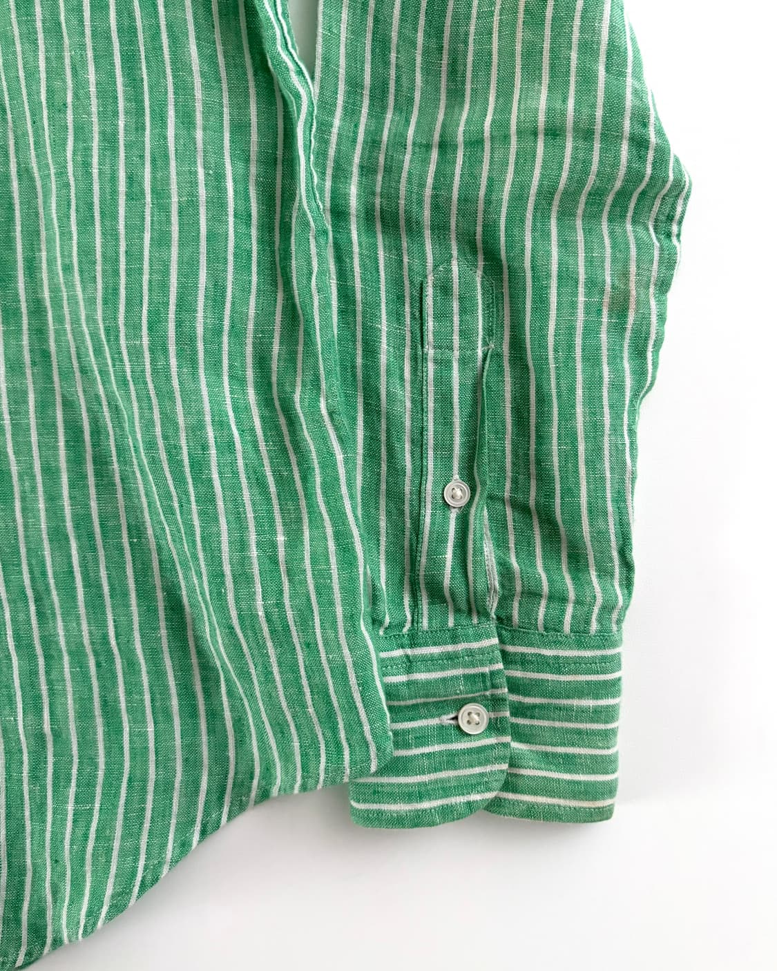 Polo 폴로 랄프로렌 신형 우먼 그린컬러 스트라이프 린넨 셔츠 상품이미지6