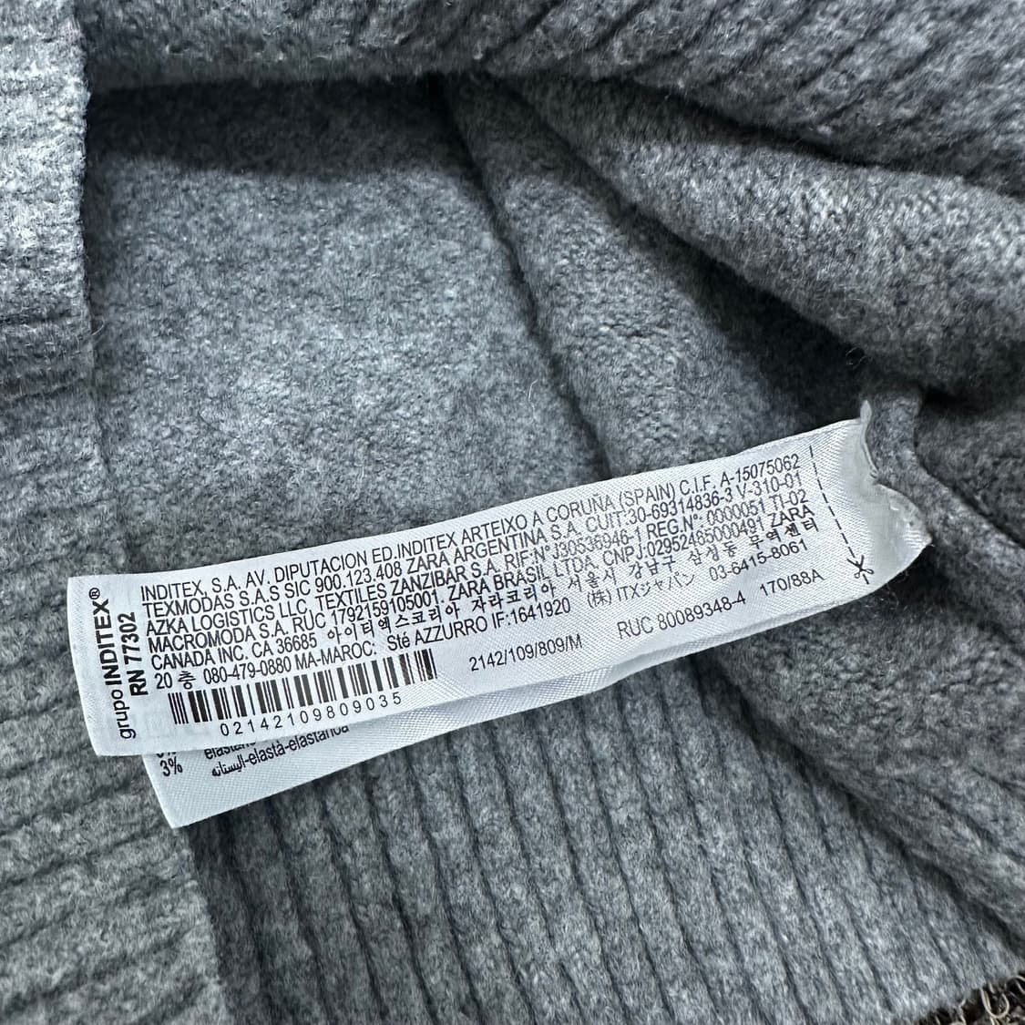 ZARA 자라 여성 브이넥 니트 그레이 M 상품이미지7