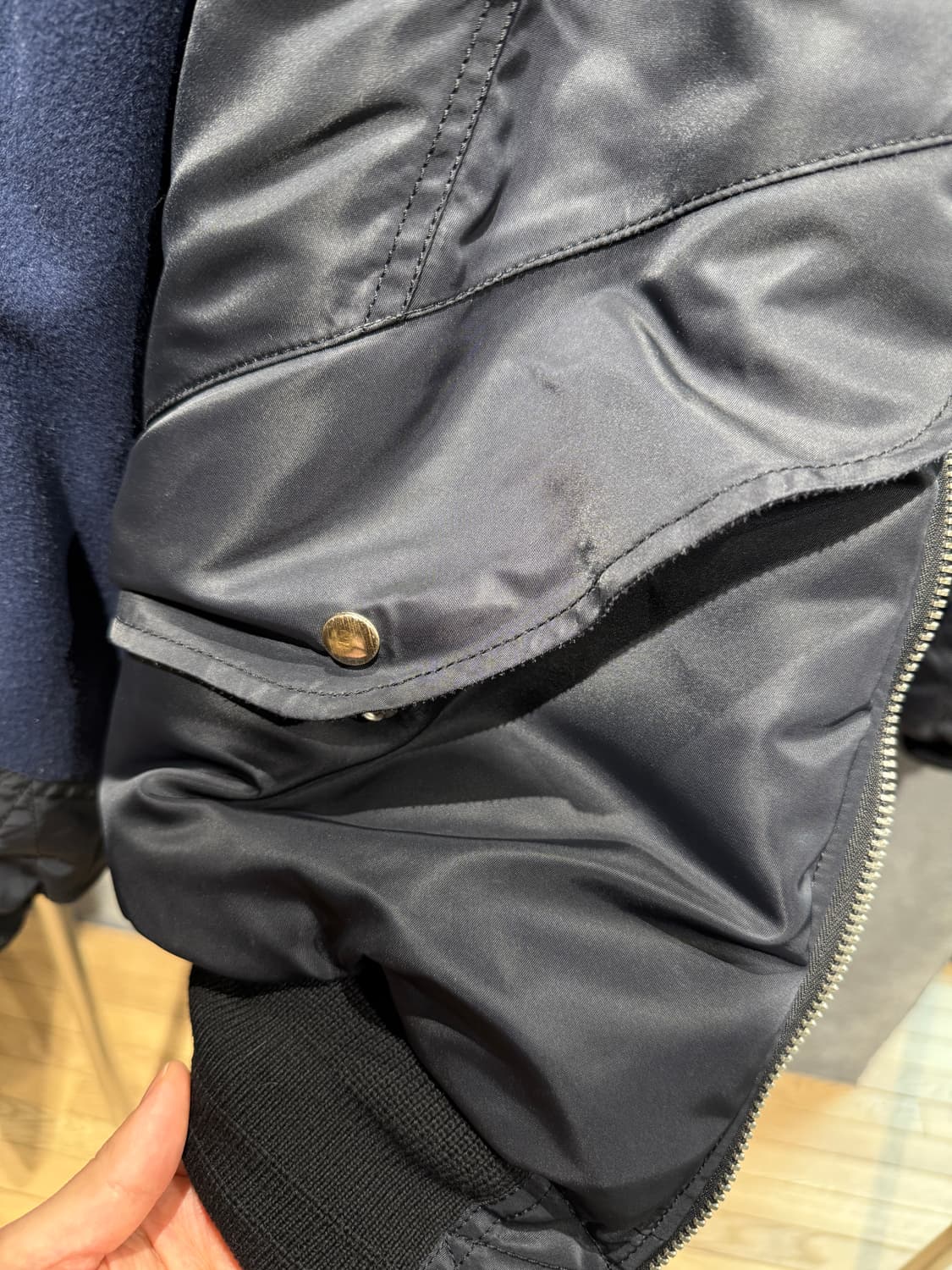 [46] 솔로이스트 이중봄버 네이비 og 상품이미지3