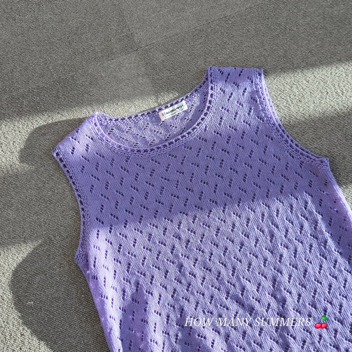 퍼플 여름 니트 슬리브리스 상품이미지3