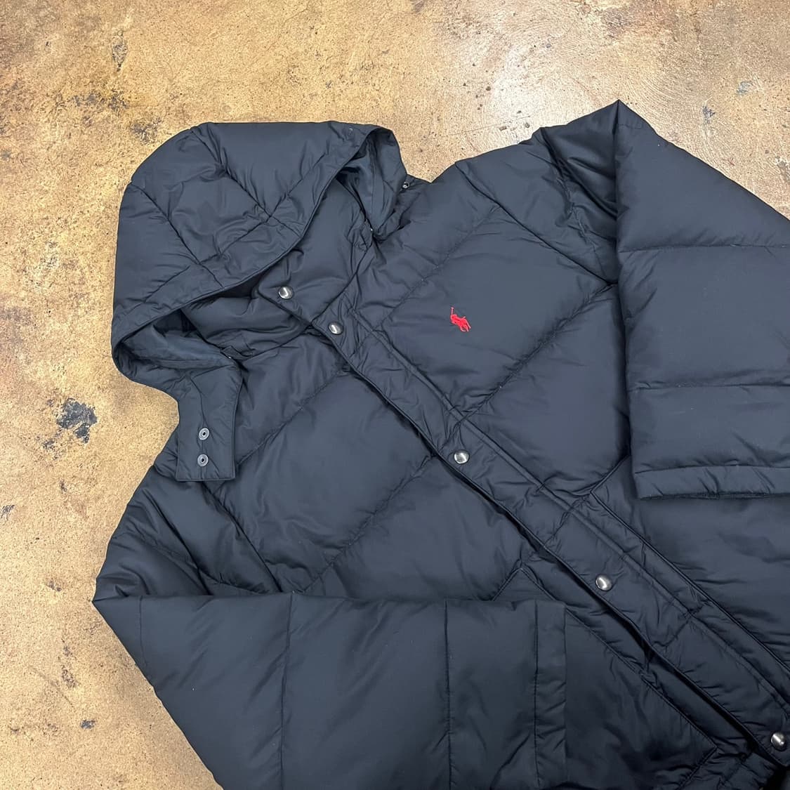 [정품/L] 폴로 랄프로렌 블랙 후드 패딩 점퍼 b19 상품이미지1