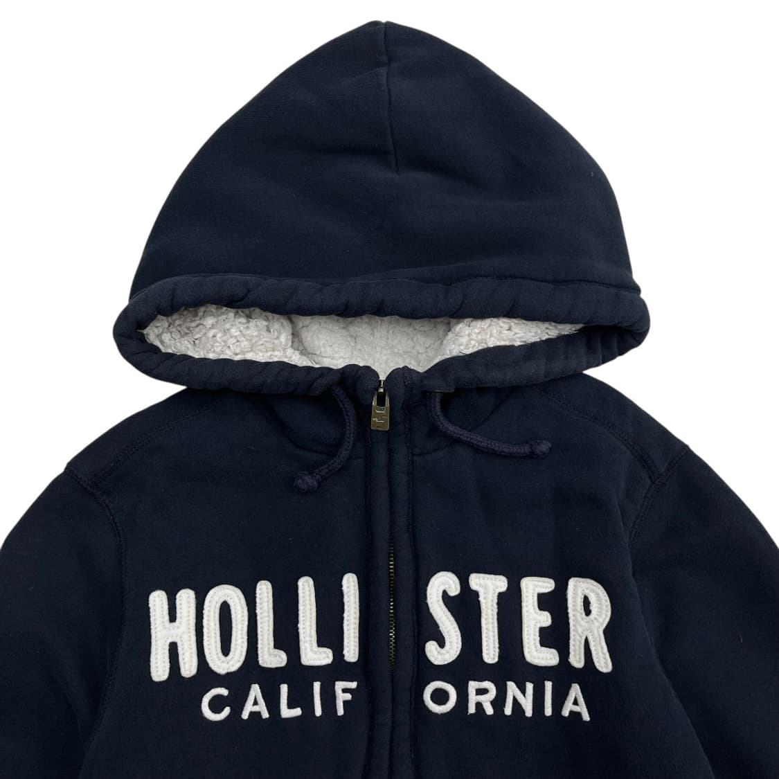 홀리스터 센터로고 양털 네이비 후드집업 M 상품이미지4