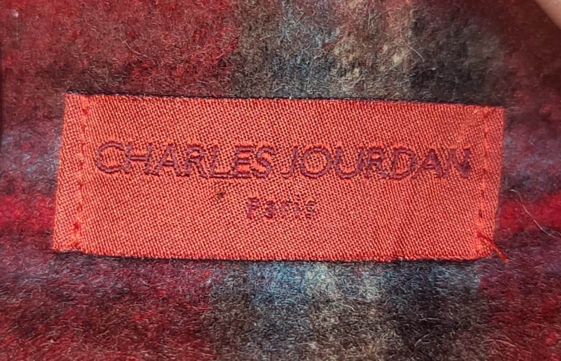 Charles Jourdan 샤를 쥬르당 레드 체크 울 머플러 상품이미지6