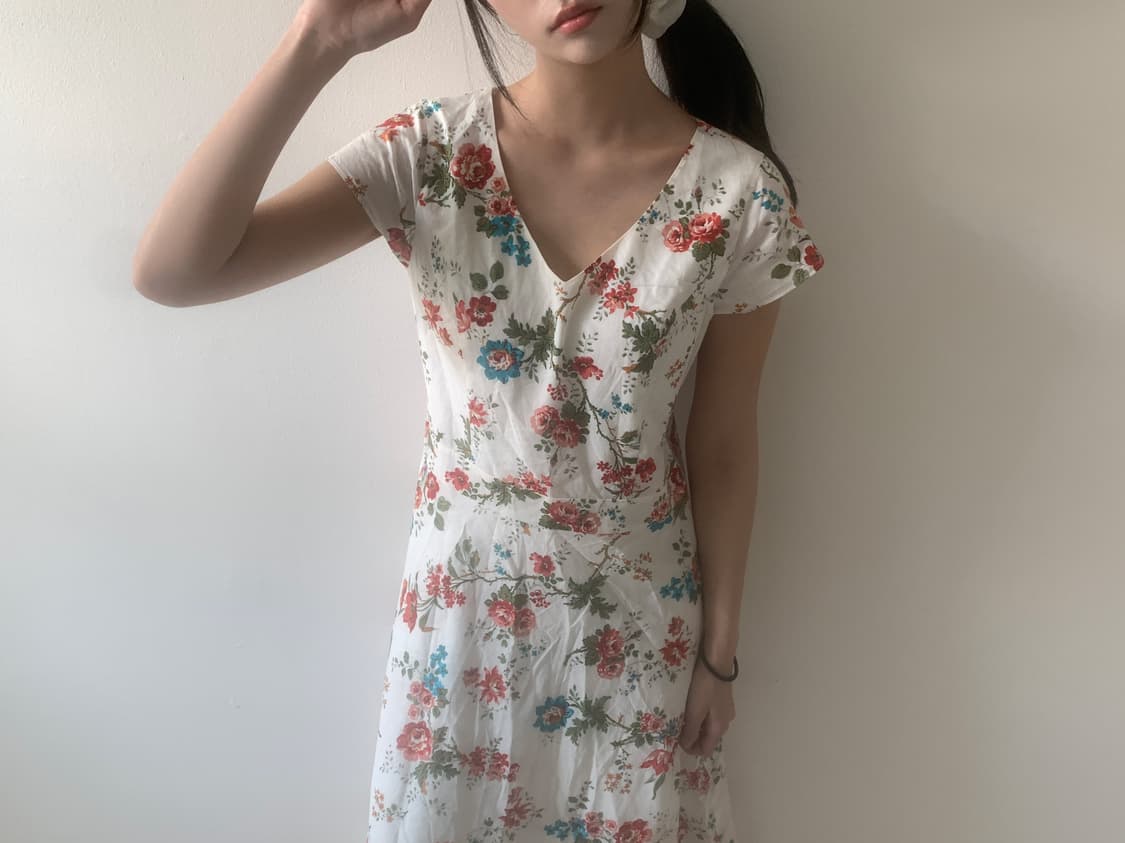 Floral v neck dress(ivory) 상품이미지7