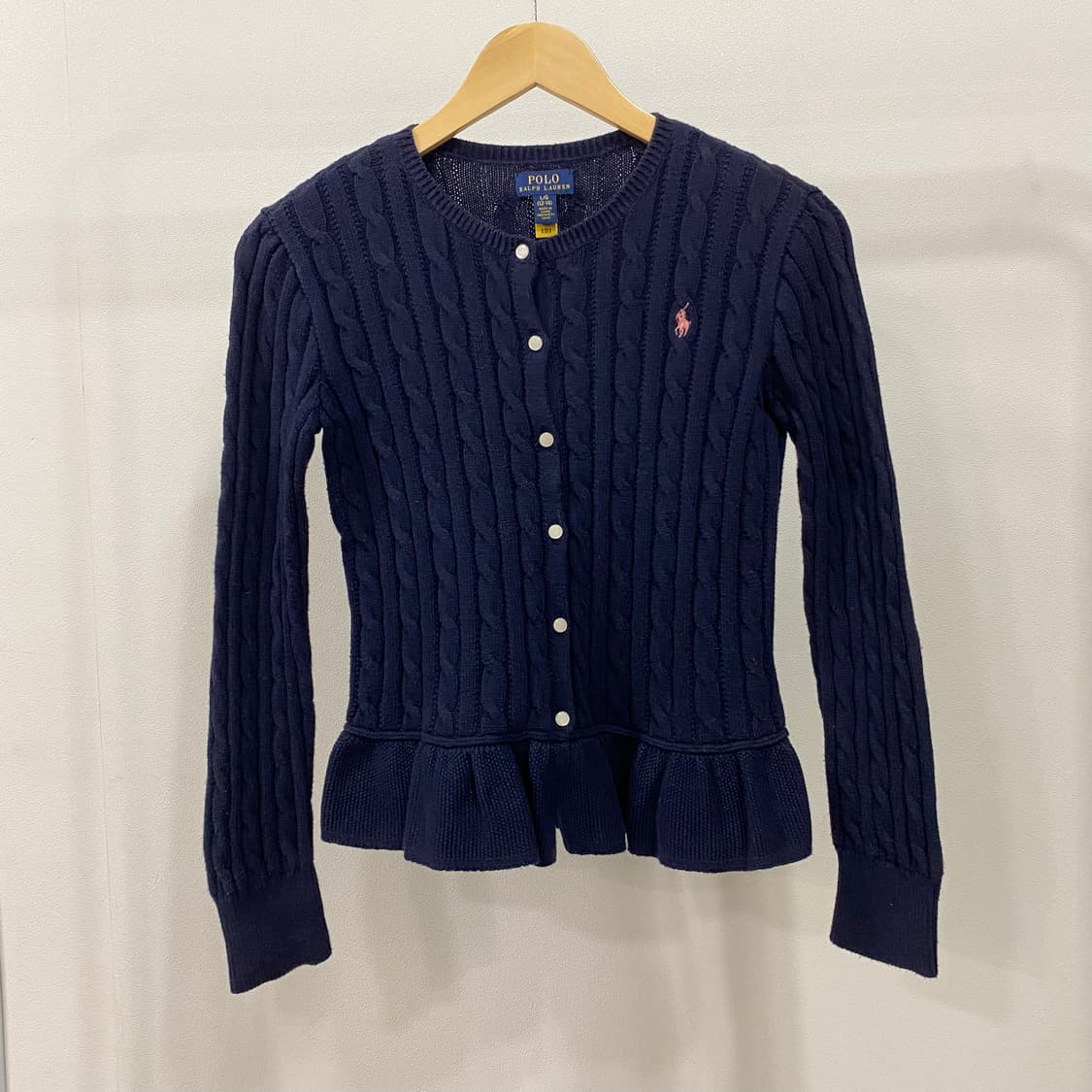 폴로 랄프로렌 QR신형 케이블 프릴 가디건 상품이미지1