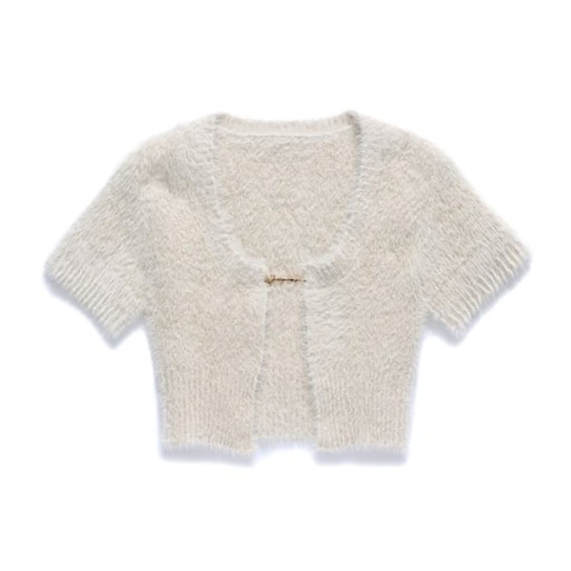 자크뮈스 Jacquemus 라 마유 니브 플러피 참 로고 가디건 상품이미지1