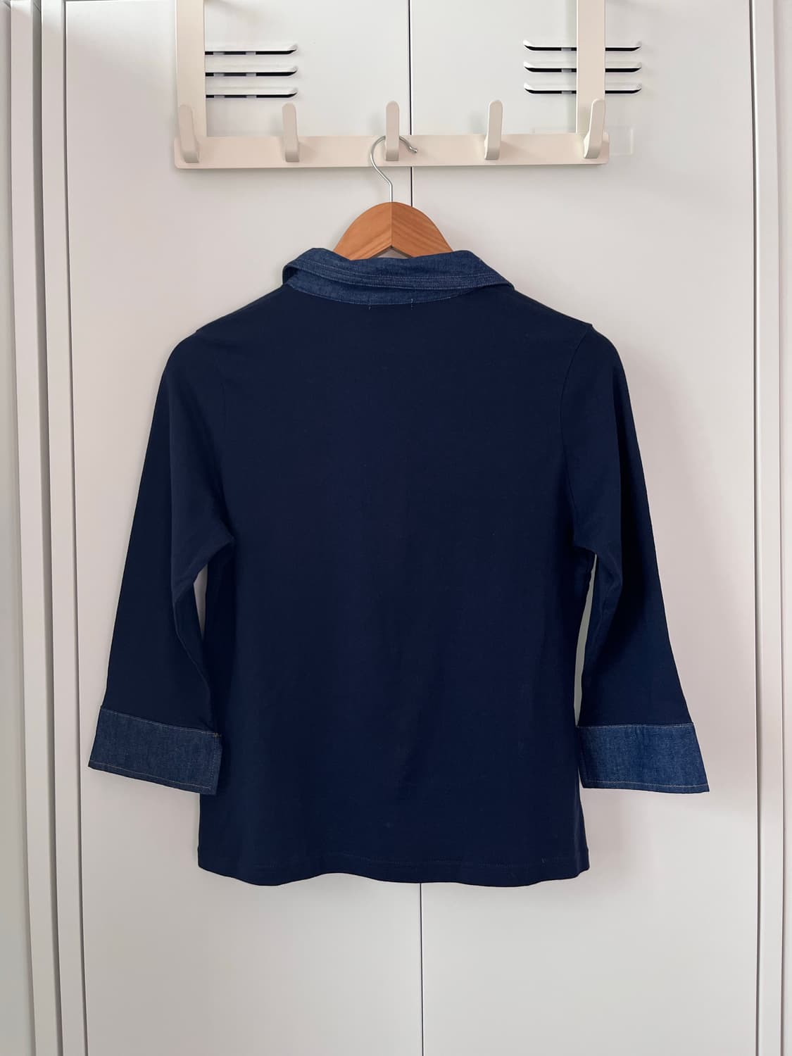 Memory 데님 셔츠 레이어드 카라 티셔츠 상품이미지10