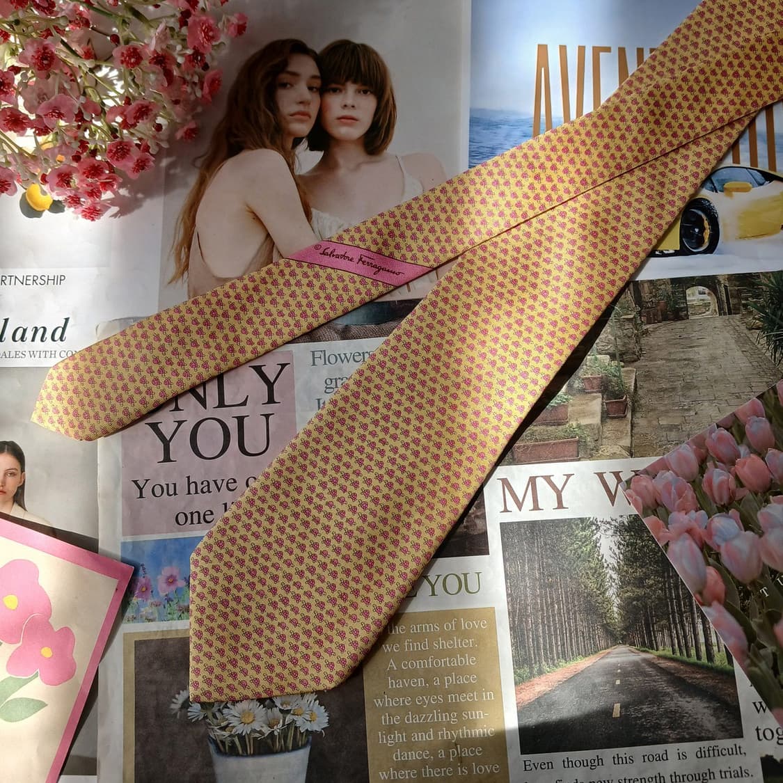 페라가모 실크 거북이 모티브 넥타이 8.7cm A+등급 A19665 상품이미지4