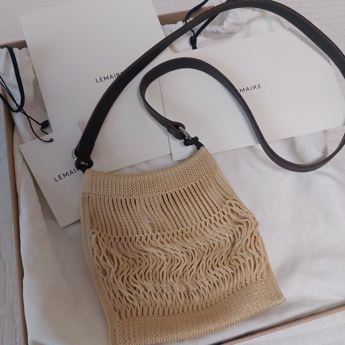 MINI CROSSBODY FILT NET BAG BEIGE 상품이미지1