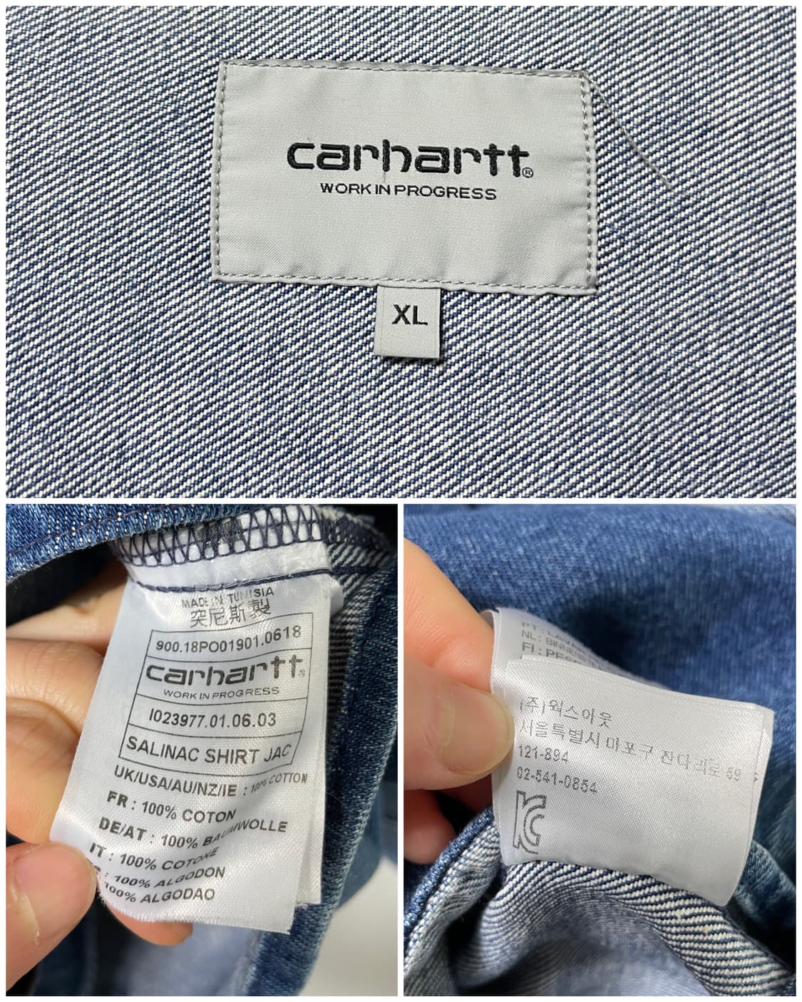 칼하트 SALINAC 살리낙 데님 워크셔츠 자켓 XL _ 중청 상품이미지10