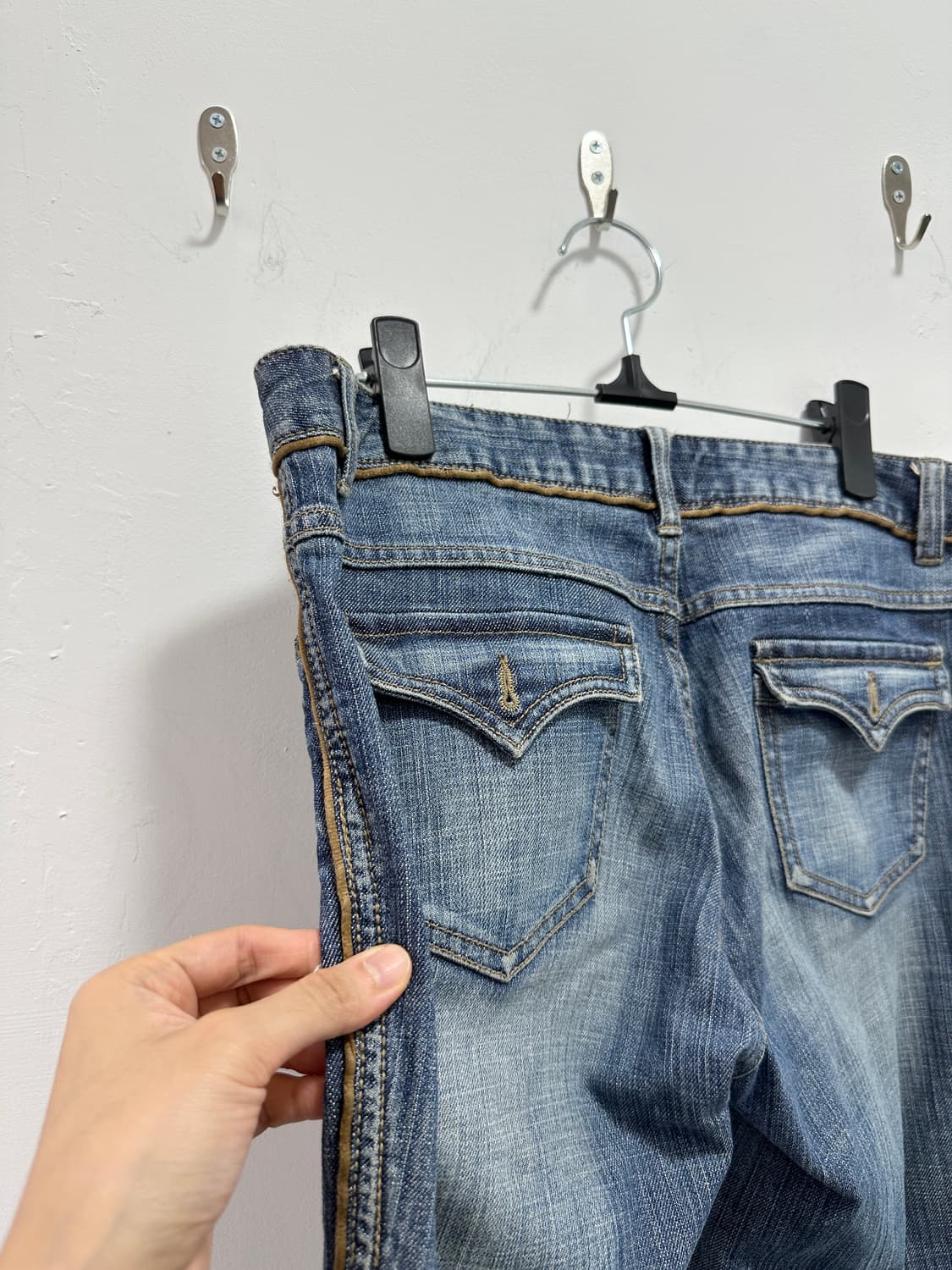 Vintage side line flare cut denim pants 상품이미지8