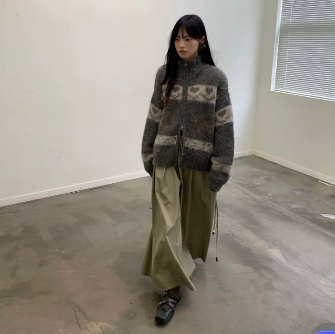 올드런드리 자카드 니트집업 상품이미지7