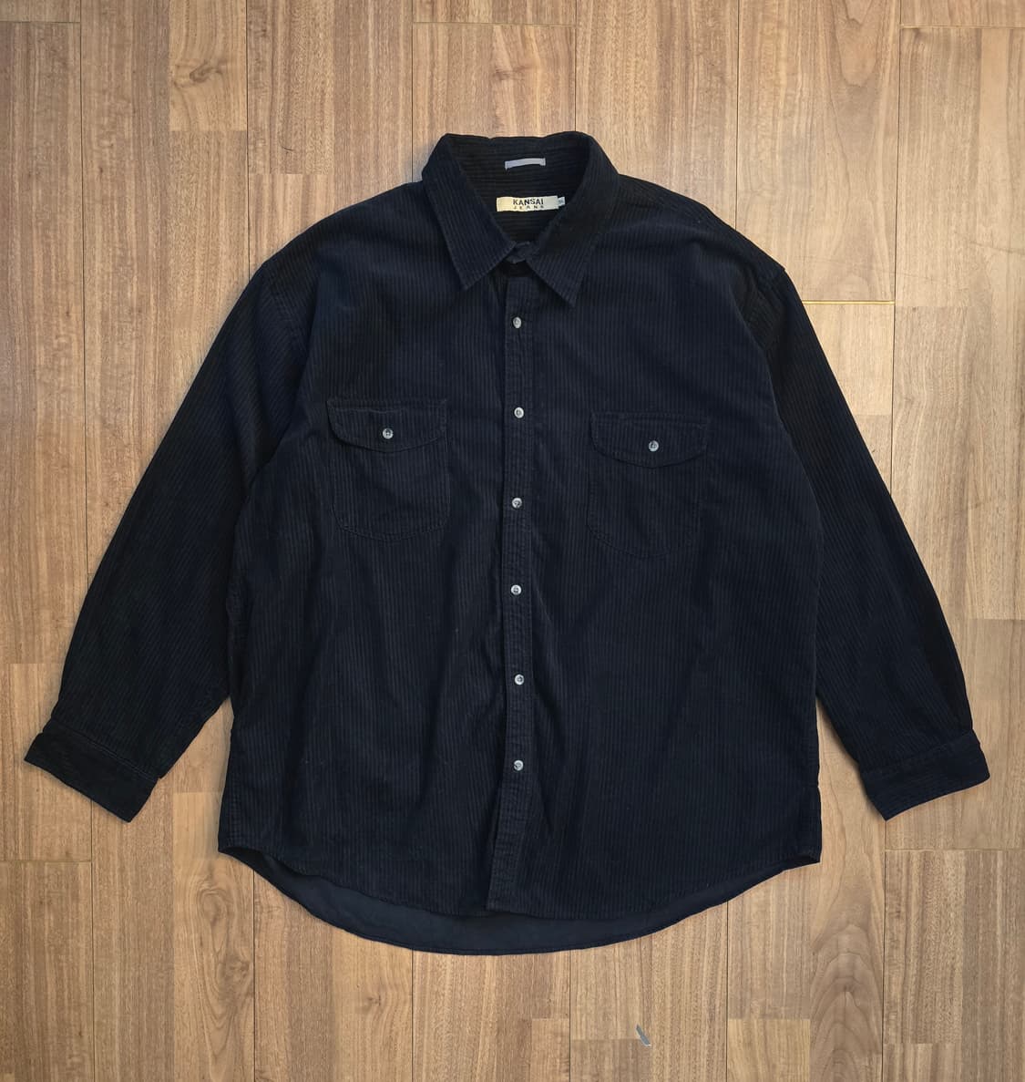 KANSAI 야마모토 간사이 코듀로이 남방 블랙 5L 상품이미지1