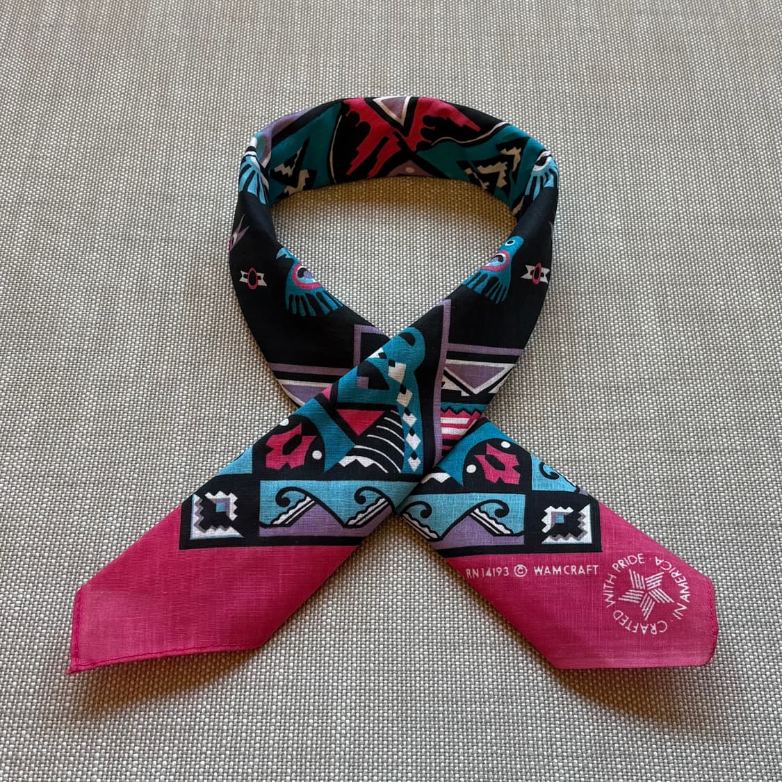 [미사용] 80s USA WAMCRAFT 네이티브 나바호 반다나 상품이미지2