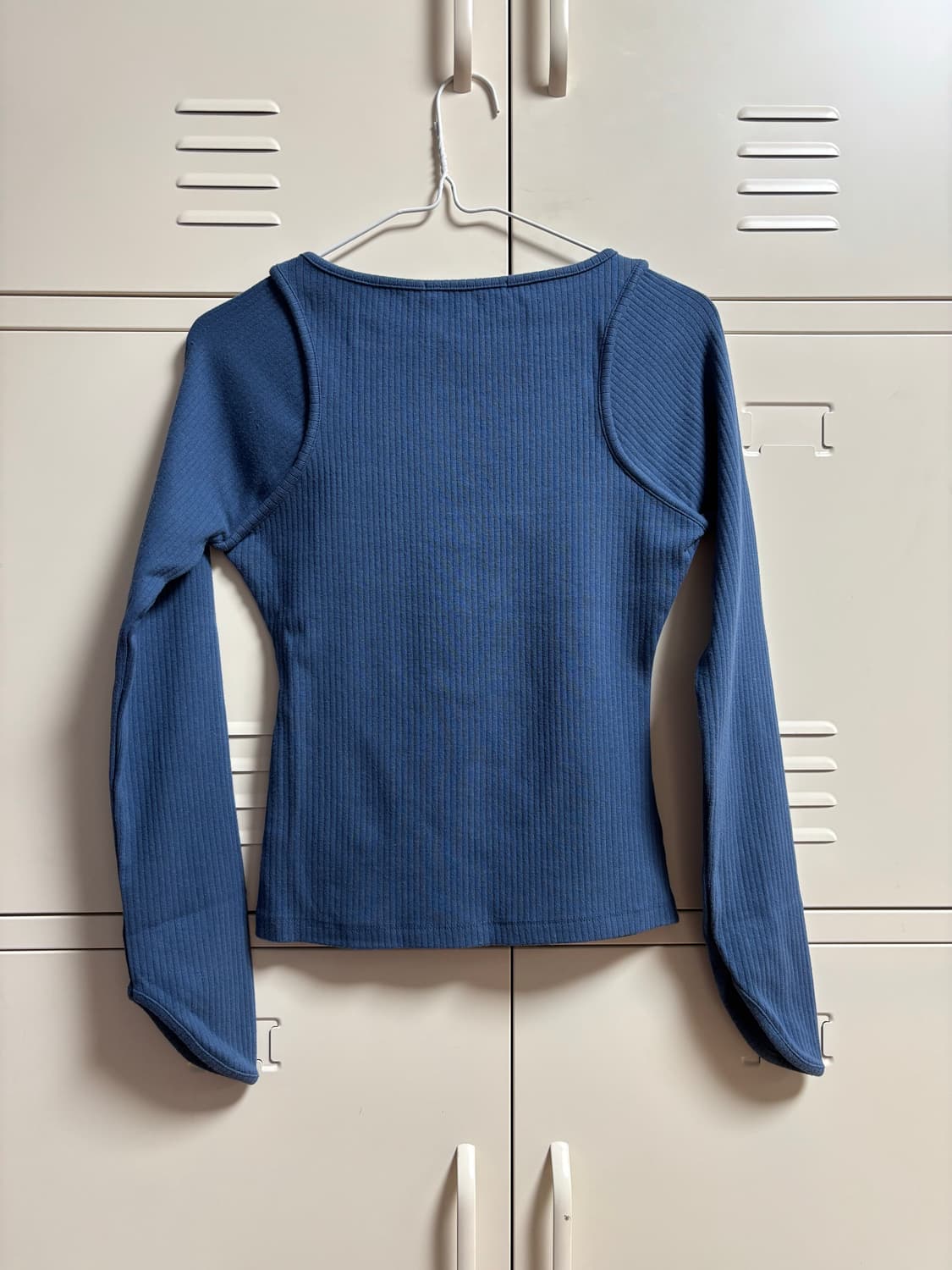 Answersisyes 골지 티셔츠 블루  상품이미지2