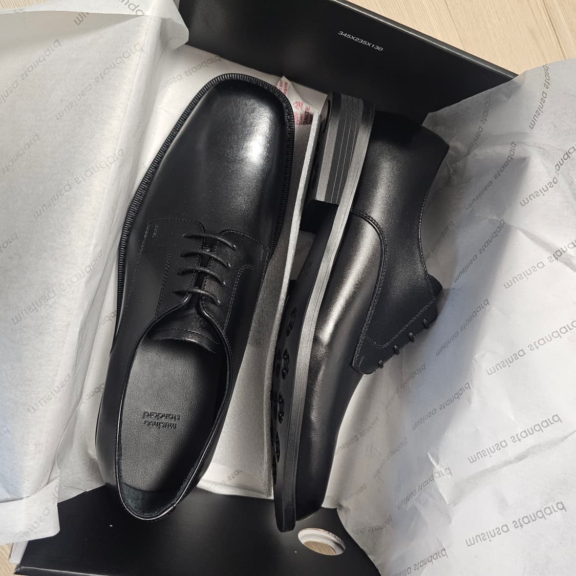 275 새제품) 무신사스탠다드 스퀘어 스퀘어토 더비 슈즈 구두 남자 상품이미지1