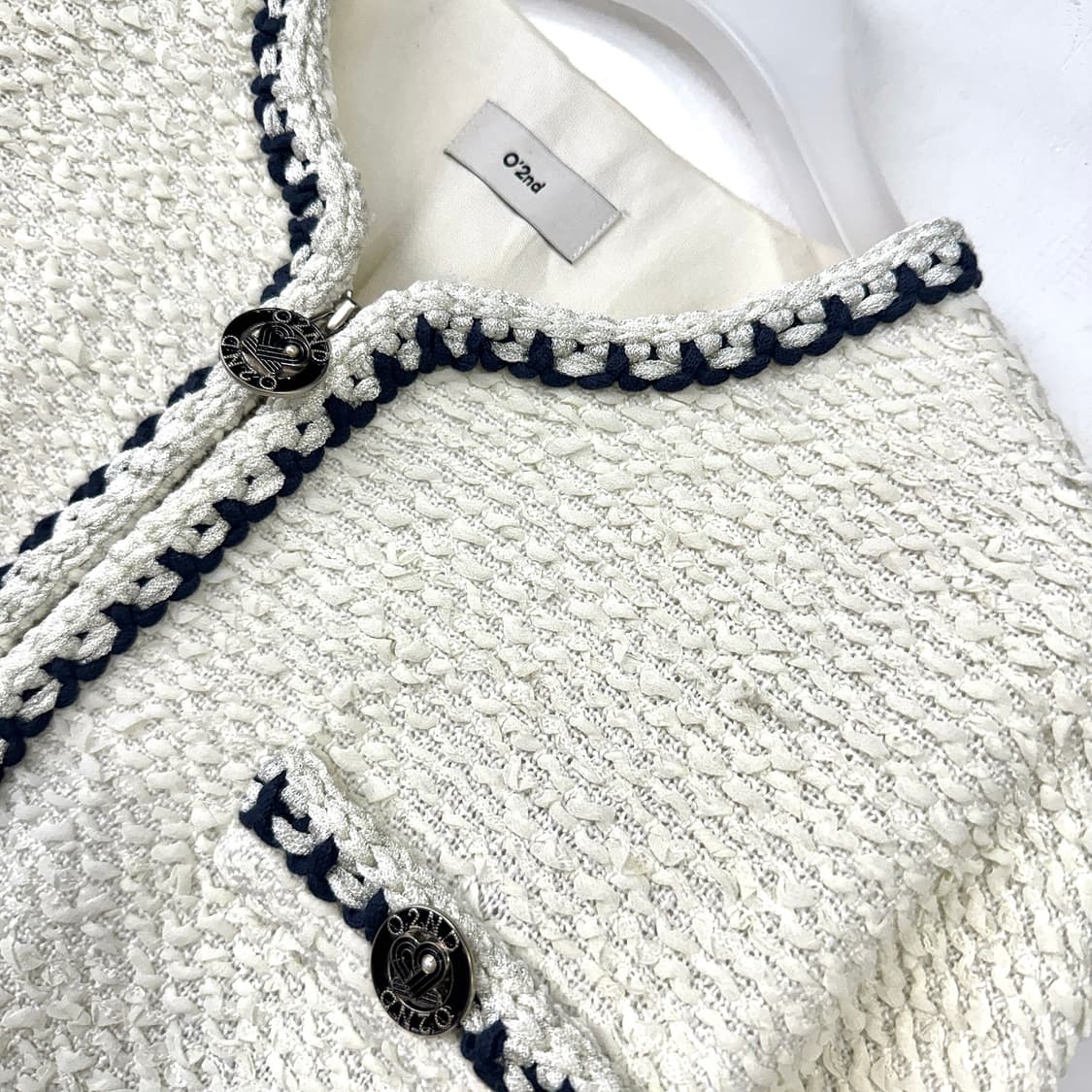 오즈세컨 플리츠 블록 트위드 원피스 상품이미지5