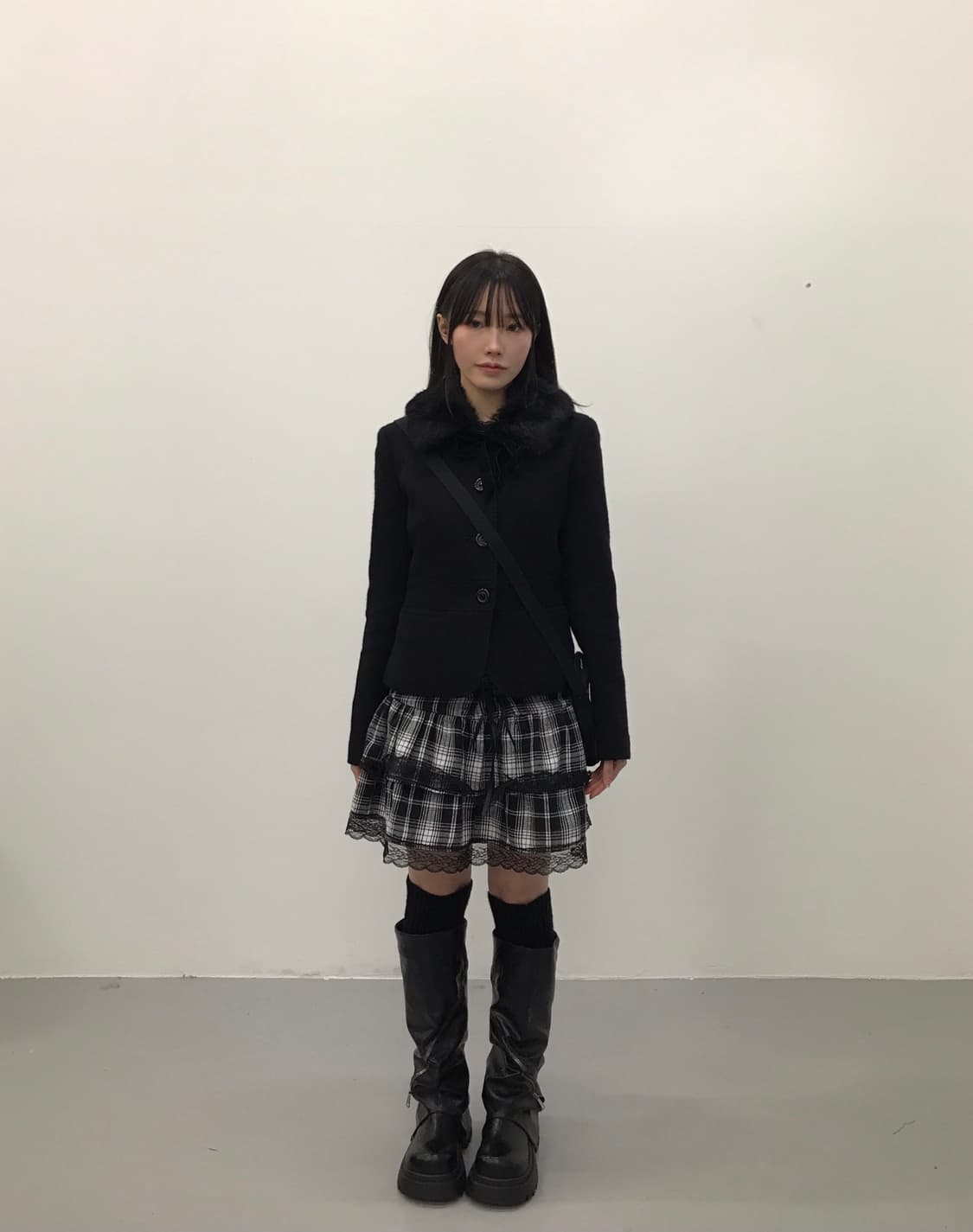 ROMWE Punk Lace-up Tartan Mini Skirt 상품이미지3