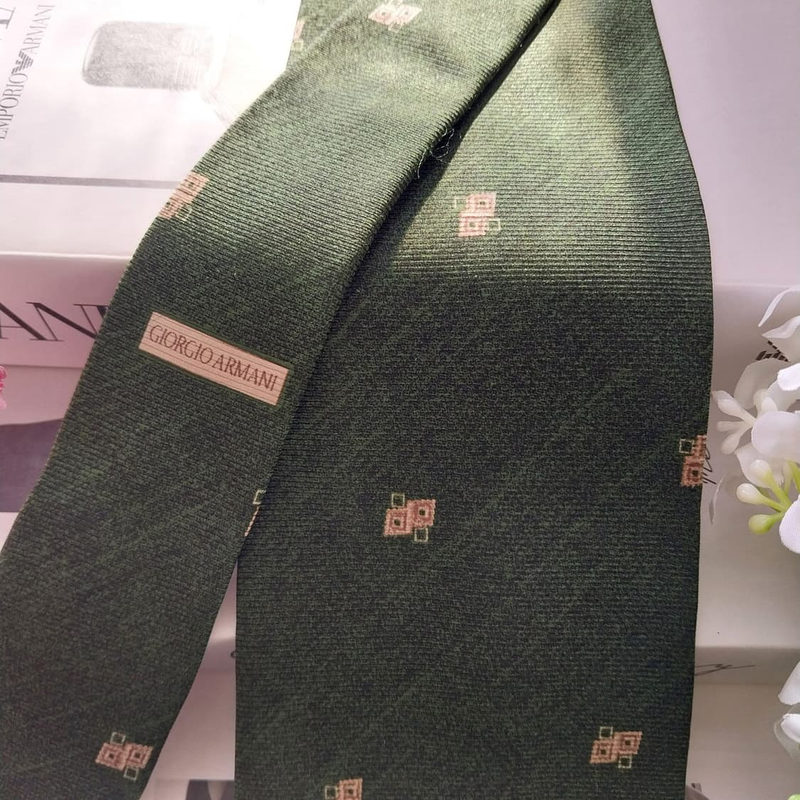 아르마니꼴레지오니 실크 미니멀 패턴 넥타이 9.6cm A+등급 K1535 상품이미지4